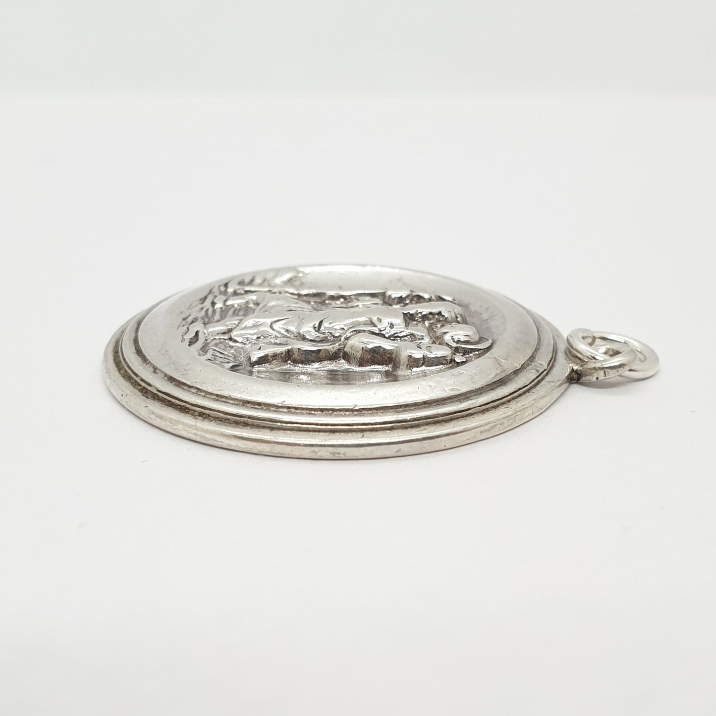 Vintage GEORG JENSEN Sterling Silver St Christopher Necklace Pendant Large Heavy Big 1972 Hallmarked Heavy 18.31g Genuine Jewelry