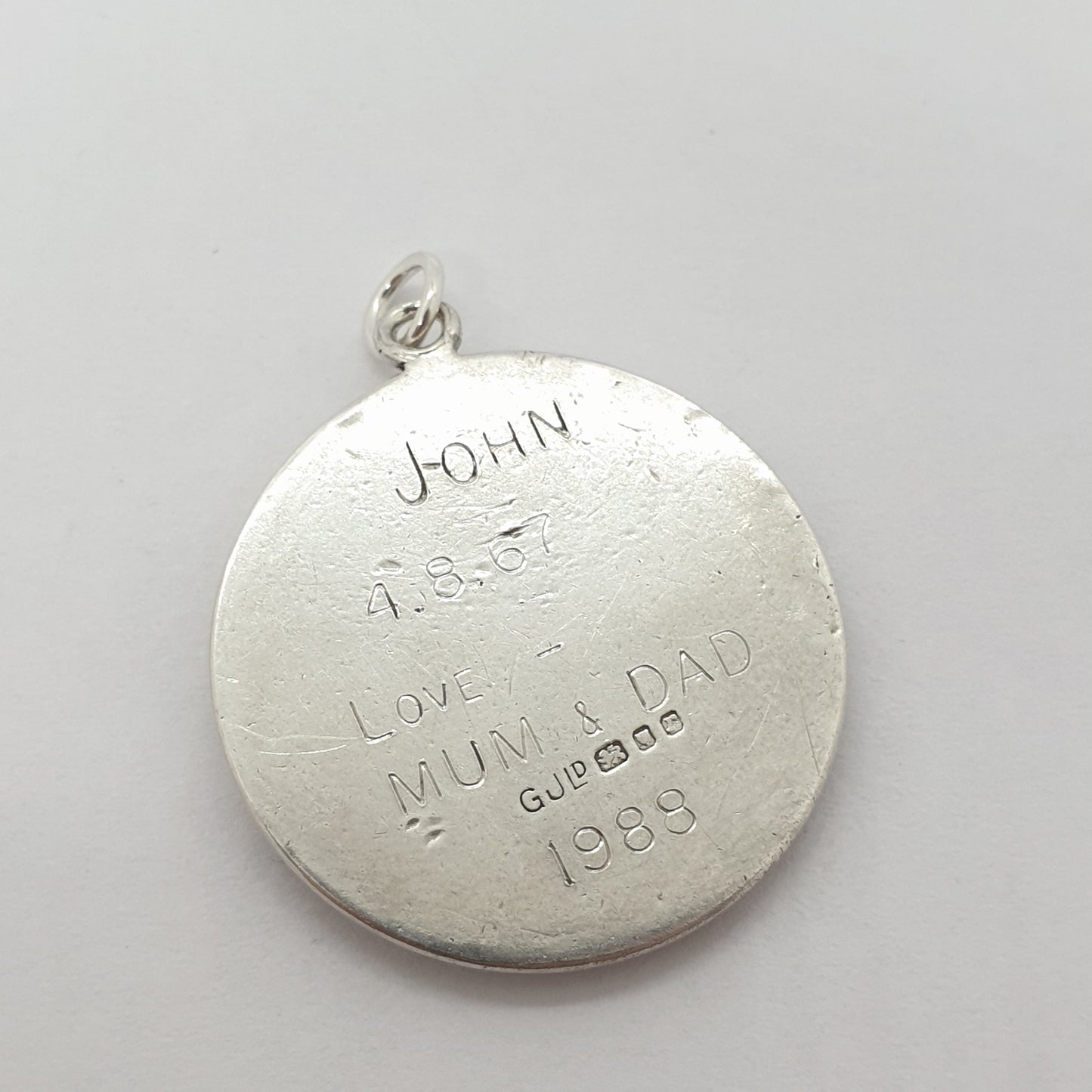 Vintage GEORG JENSEN Sterling Silver St Christopher Necklace Pendant Large Heavy Big 1972 Hallmarked Heavy 18.31g Genuine Jewelry