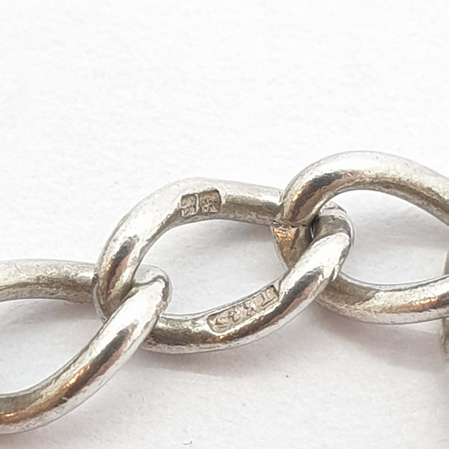 Old Vintage Silver Curb Link Bracelet Sterling 925 Solid Chain Charm 5.40g 20cm 7.85" Solid Links Long Retro Womens Mens Jewellery Jewelry