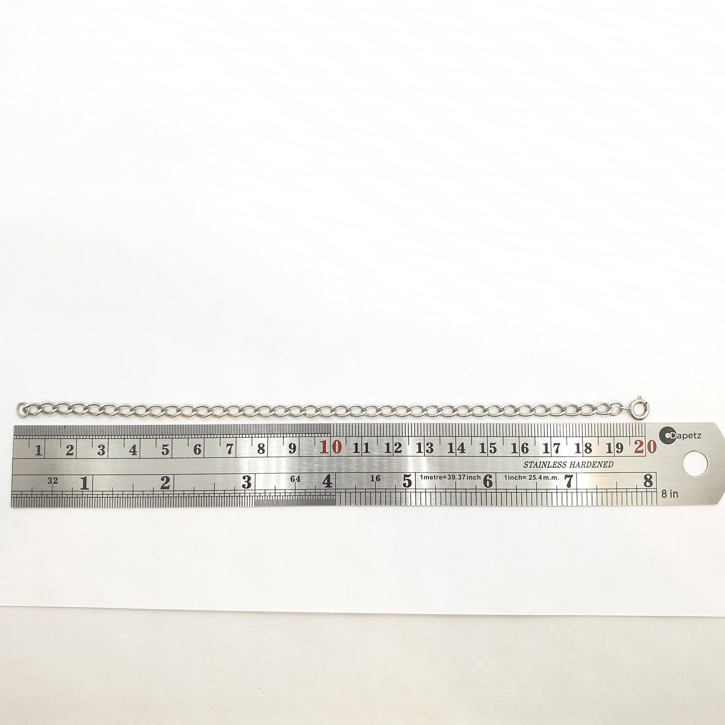 Old Vintage Silver Curb Link Bracelet Sterling 925 Solid Chain Charm 5.40g 20cm 7.85" Solid Links Long Retro Womens Mens Jewellery Jewelry