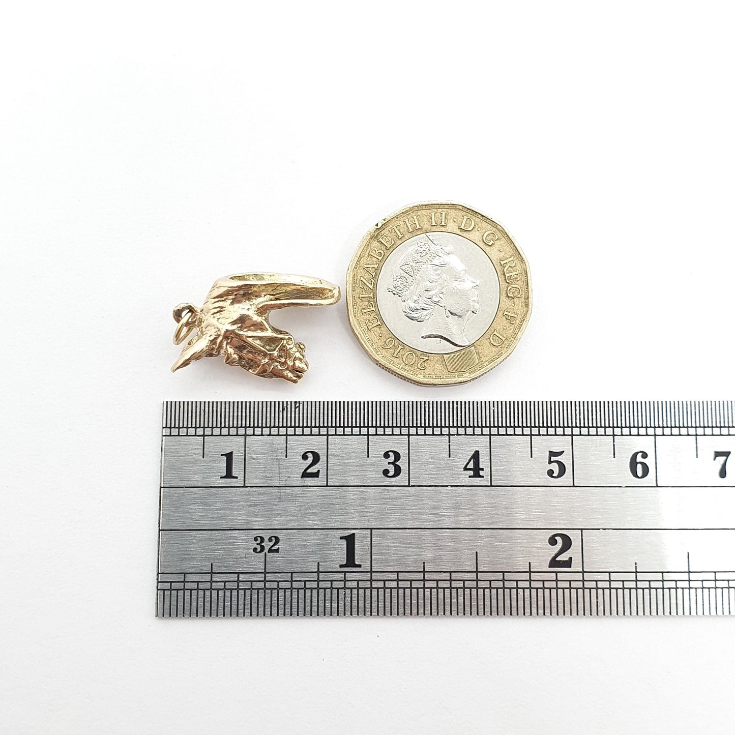 Vintage 9ct 9k Gold Horse Head Charm Pendant Necklace Horseshoe Horses Good Luck 1970s Lucky Necklace Riding Womens Mens Jewellery Jewelry