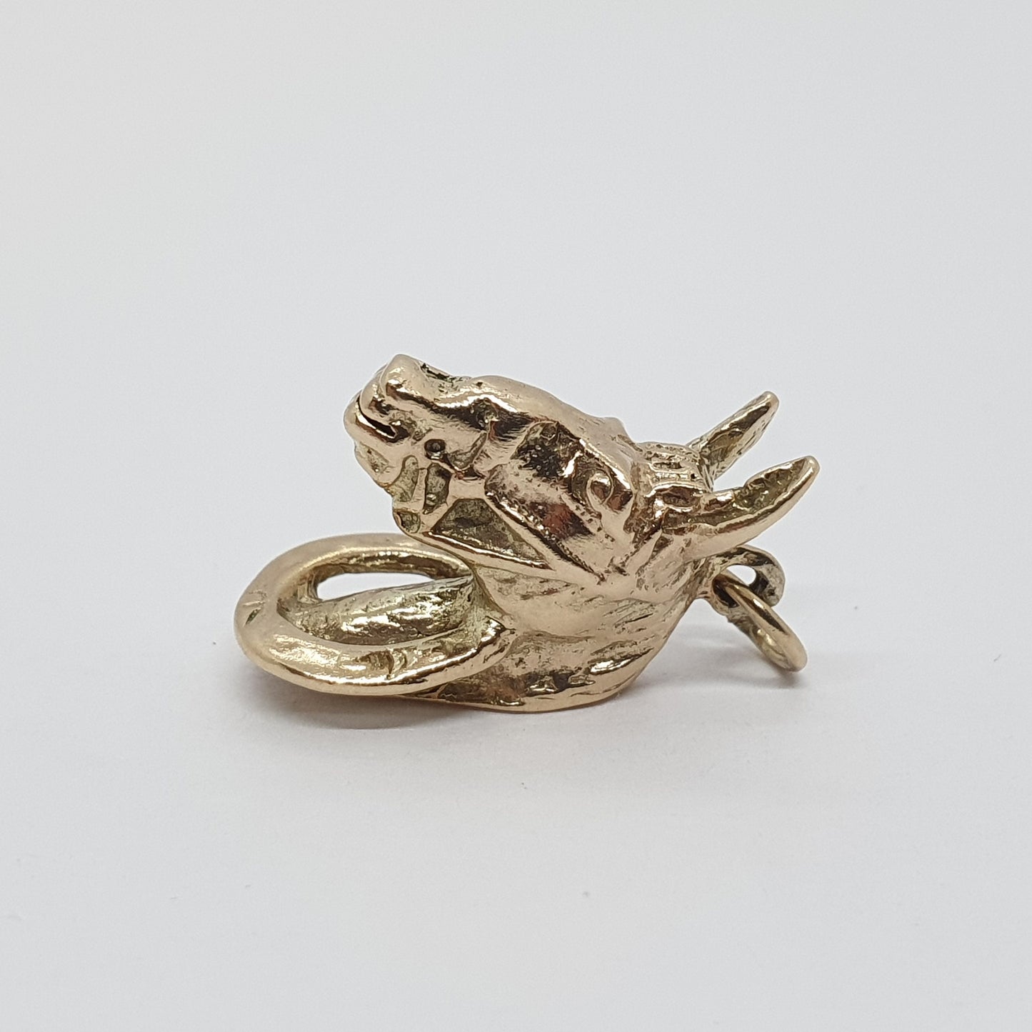 Vintage 9ct 9k Gold Horse Head Charm Pendant Necklace Horseshoe Horses Good Luck 1970s Lucky Necklace Riding Womens Mens Jewellery Jewelry