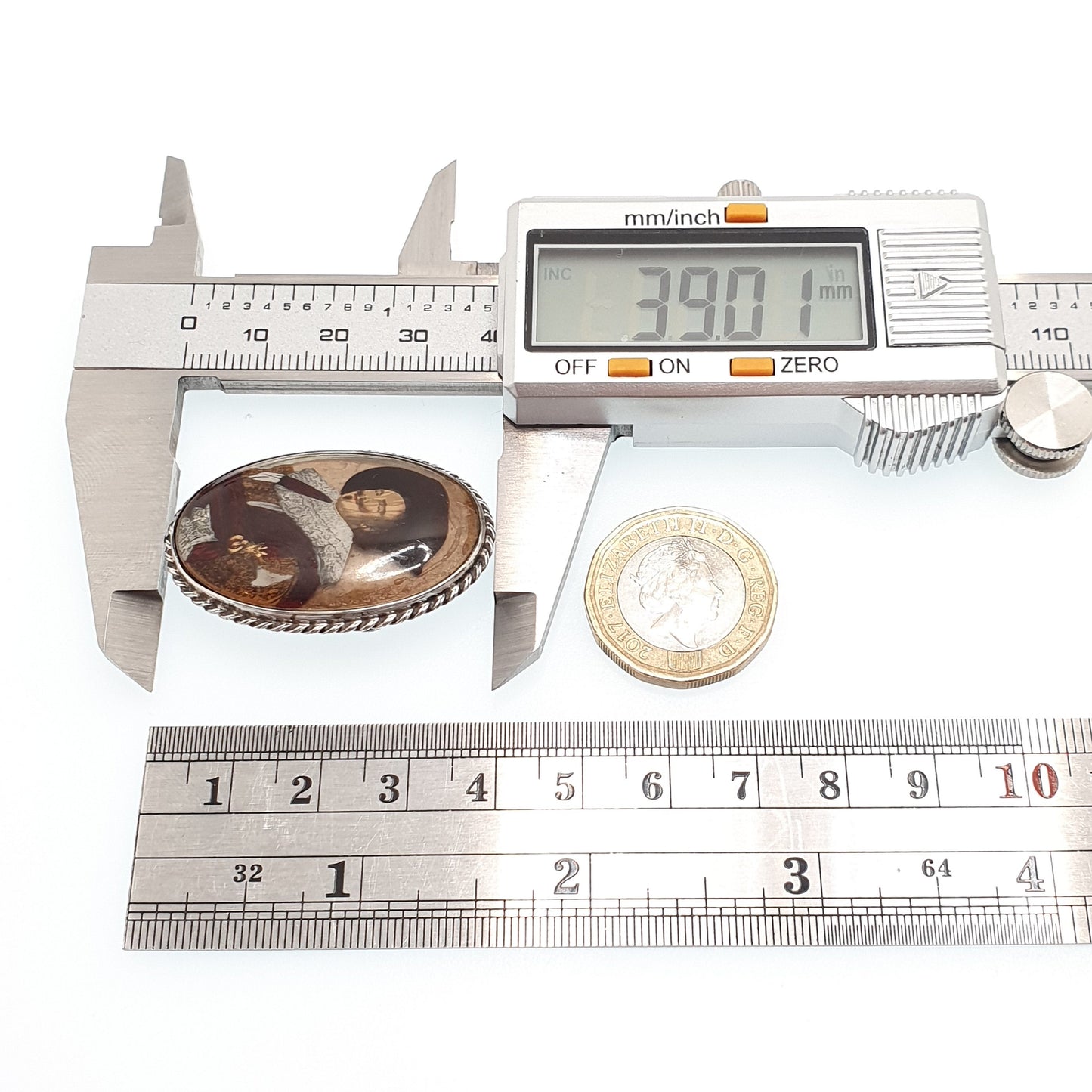 Antique Sterling Silver Portrait Brooch Art Deco Laughing Cavalier Hand Painted Thomas Mott TLM Vintage 925 Womens Ladies Jewelry Jewellery