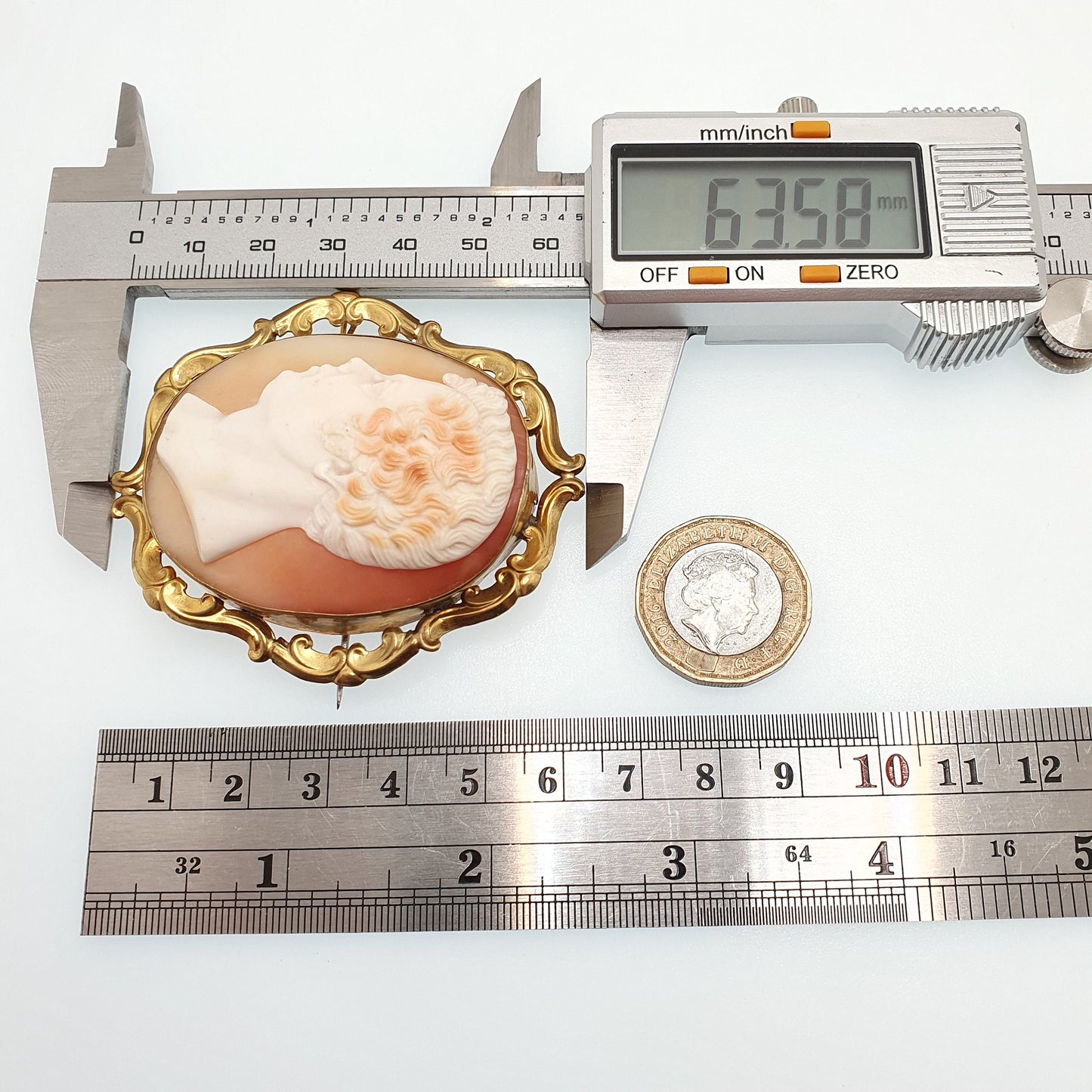 Antique Victorian Rare Unique Cameo Brooch Pin Man with Wort on Nose Large Pinchbeck Male Figure Big High Relief Vintage Jewelry Jewellery