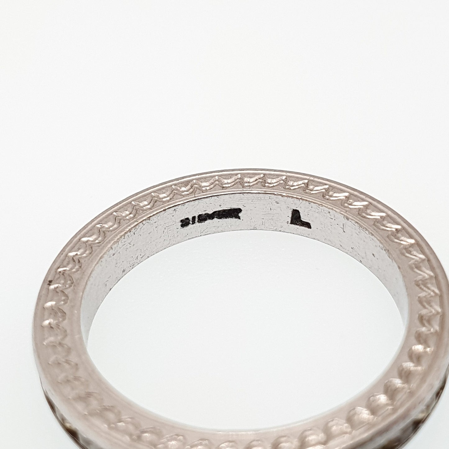 Antique Art Deco Sterling Silver Diamond Paste Eternity Ring 1920s Full Channel Sparkly White Vintage Ladies Womens Jewelry Jewellery