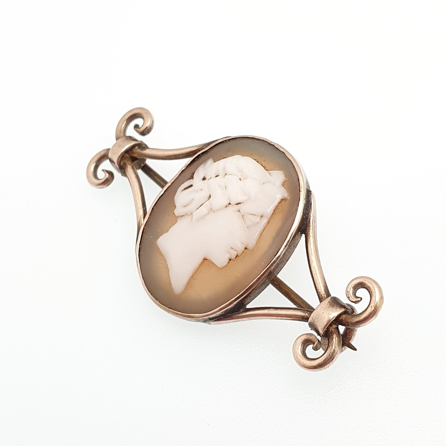 Antique Victorian Cameo Brooch 9ct Gold Solid 375 9k Hand Carved Shell Oval Rare Handmade Vintage Italian European Jewelry Womens Jewellery