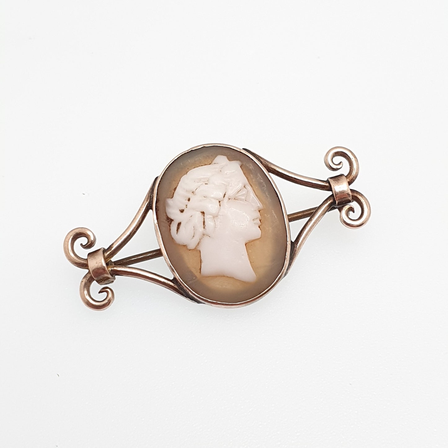 Antique Victorian Cameo Brooch 9ct Gold Solid 375 9k Hand Carved Shell Oval Rare Handmade Vintage Italian European Jewelry Womens Jewellery