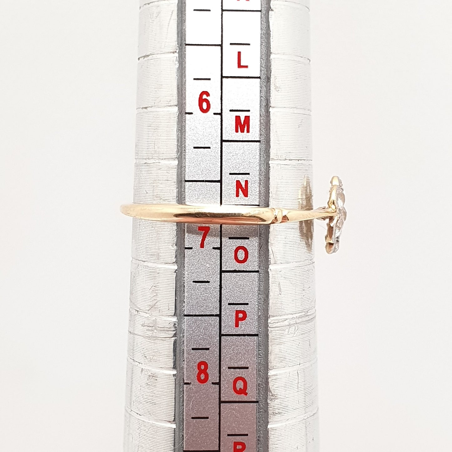 Antique 18ct 18k Gold CZ White Spinel Ring Art Deco Cluster Platinum Flower Diamond Style 1920s Womens Solid 750 Vintage Jewelry Jewellery