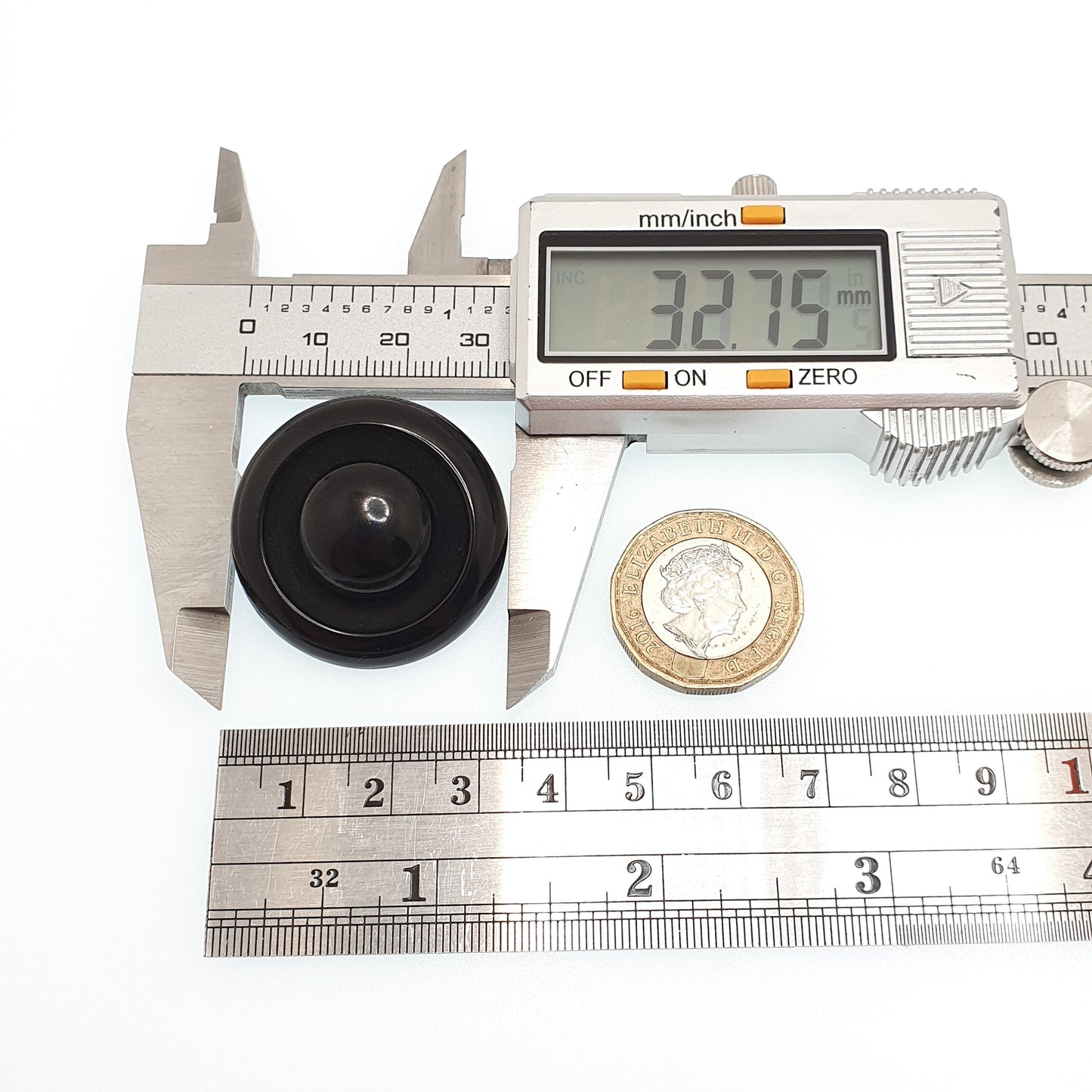 Antique Victorian Whitby Jet Brooch Pin Dome Button Nipple Mourning Round Black Gemstone Jewelry Jewellery Vintage 1800s Womens Ladies