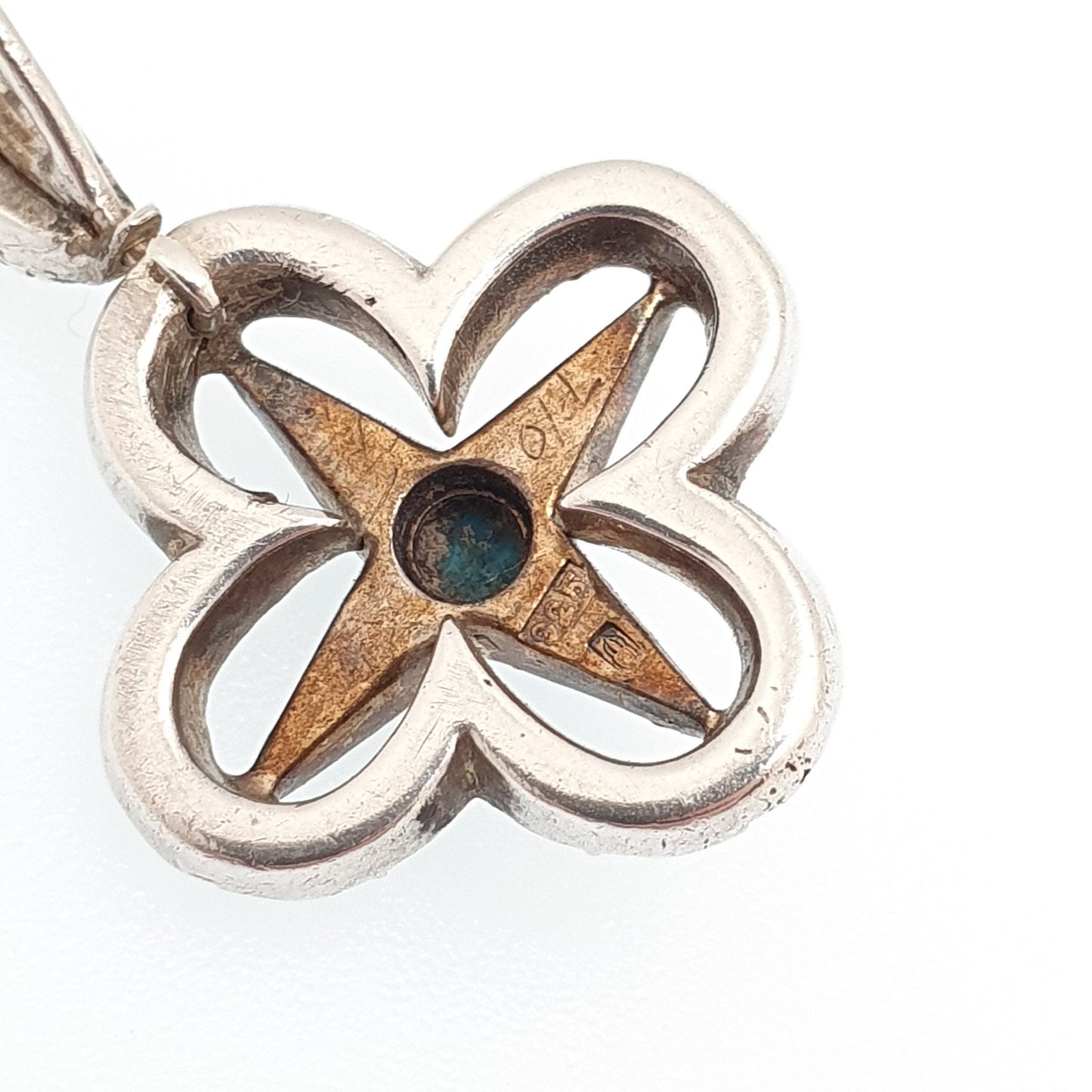 Antique Victorian Sterling Silver Diamond Paste Star Pendant Necklace Turquoise Parisian Diamond Company Cross Vintage Sparkly Foiled Womens