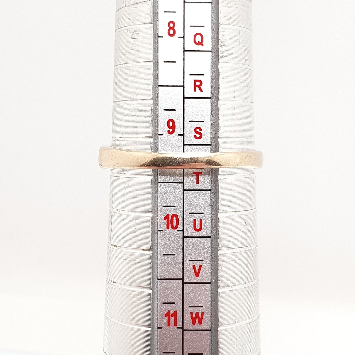 Vintage 9k 9ct Gold Half Eternity Ring CZ Gemstones Diamond Simulant Hallmarked Stacker Sparkly Solid 375 Retro Womens Jewelry Jewellery