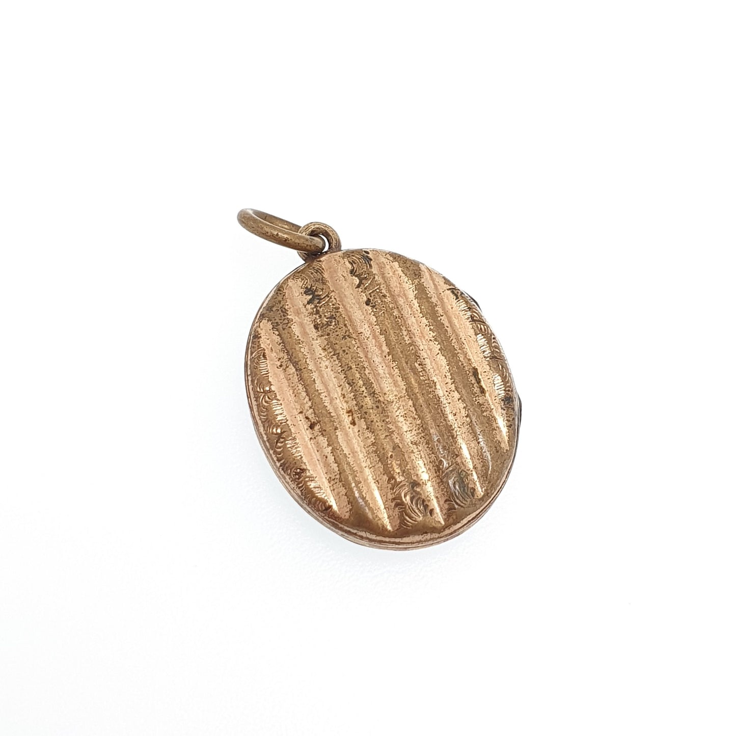 Antique Victorian Locket Gold Gilt Glass Section Photo Necklace Pendant Oval Vintage 1800s Picture Photo Womens Jewellery Jewelry