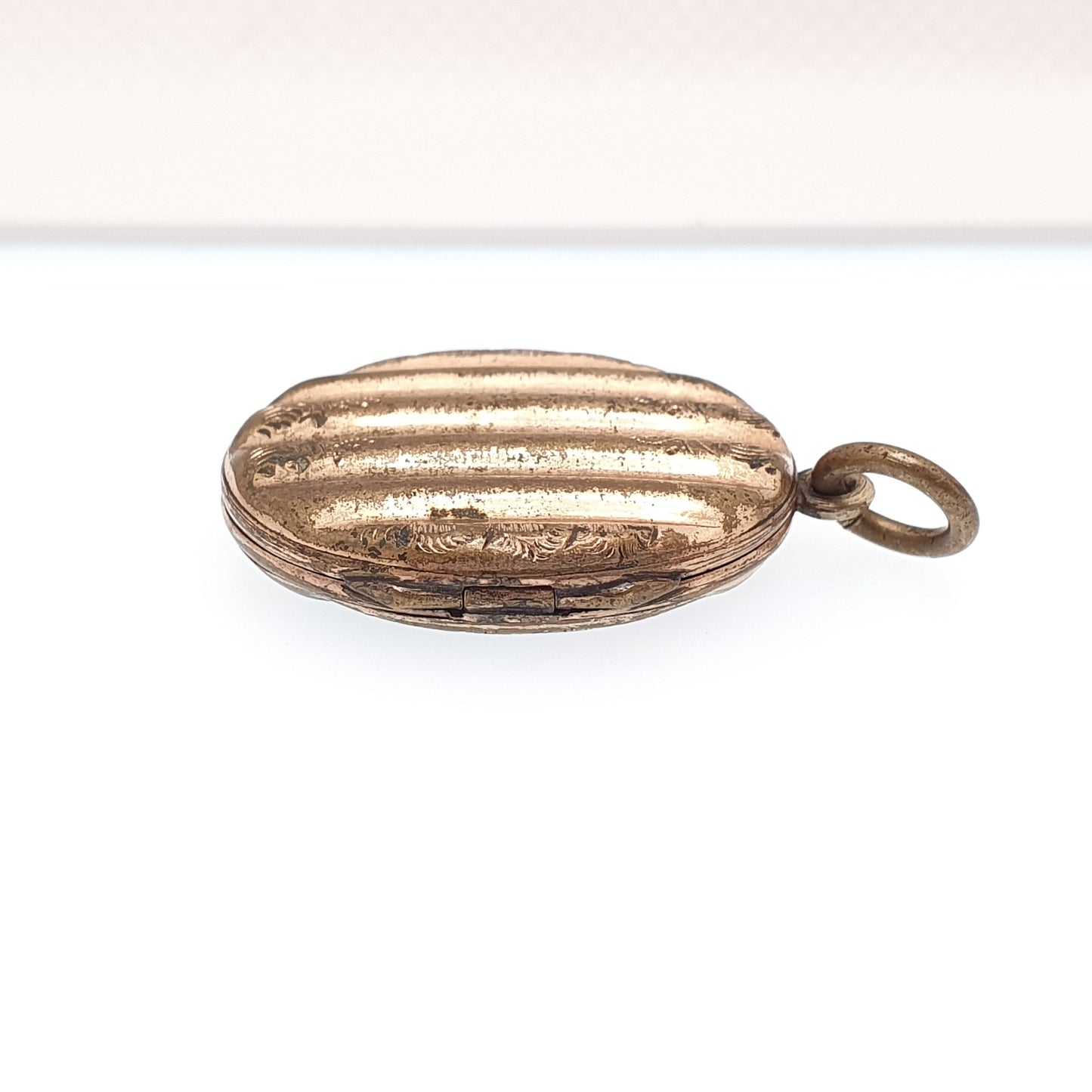 Antique Victorian Locket Gold Gilt Glass Section Photo Necklace Pendant Oval Vintage 1800s Picture Photo Womens Jewellery Jewelry