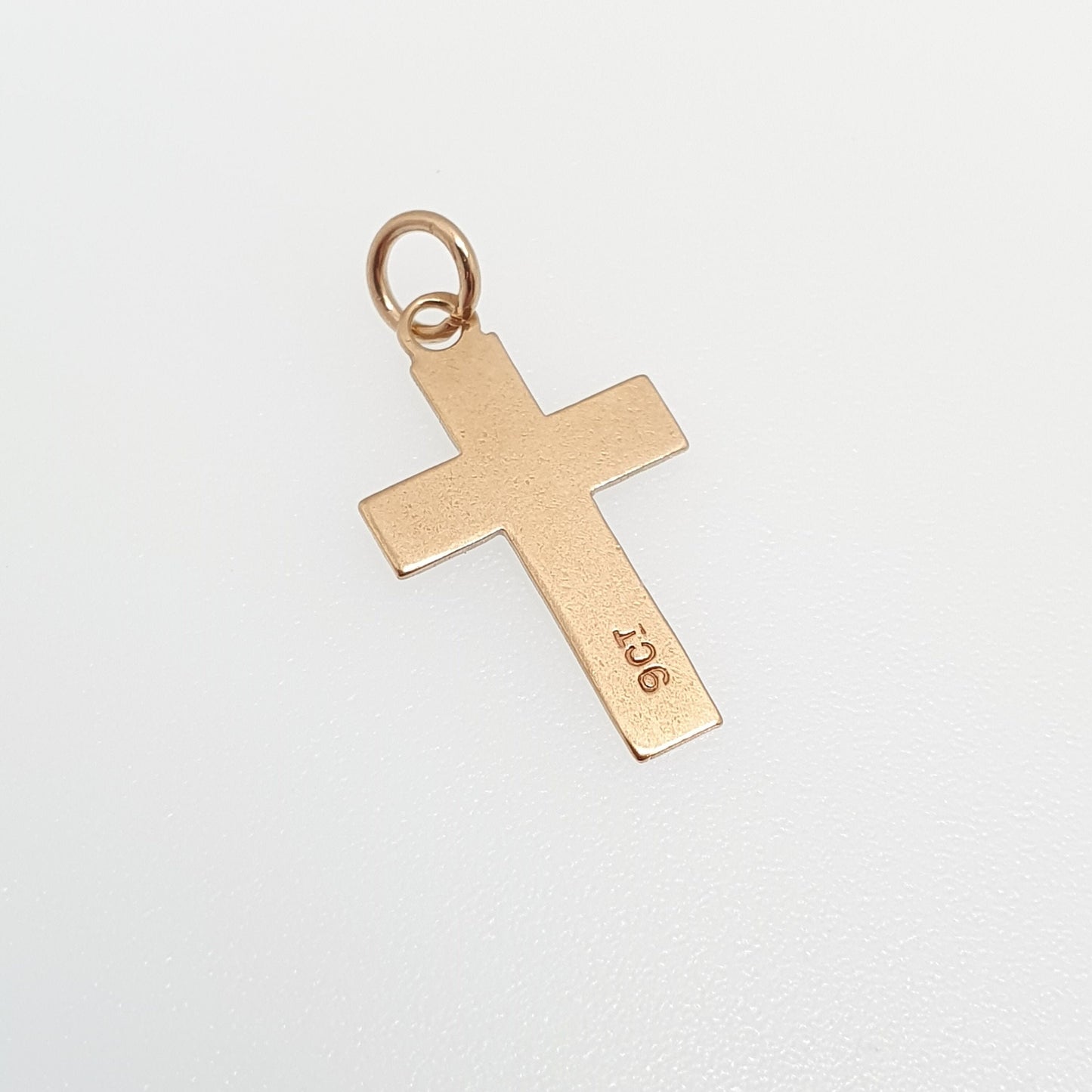 Vintage 9ct 9k Gold Crucifix Charm Bracelet Cross Necklace Pendant Solid 375 Christian Catholic Christ Small Retro Womens Jewellery Jewelry