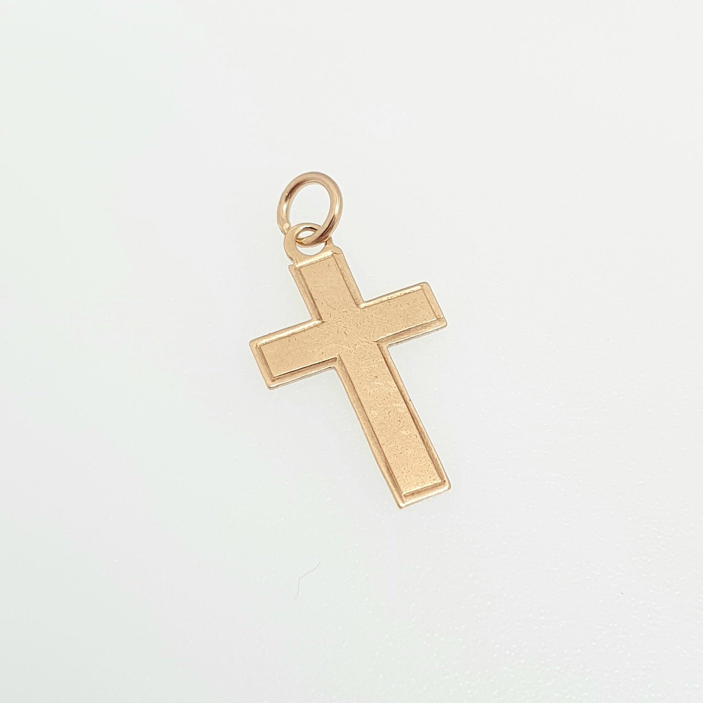 Vintage 9ct 9k Gold Crucifix Charm Bracelet Cross Necklace Pendant Solid 375 Christian Catholic Christ Small Retro Womens Jewellery Jewelry