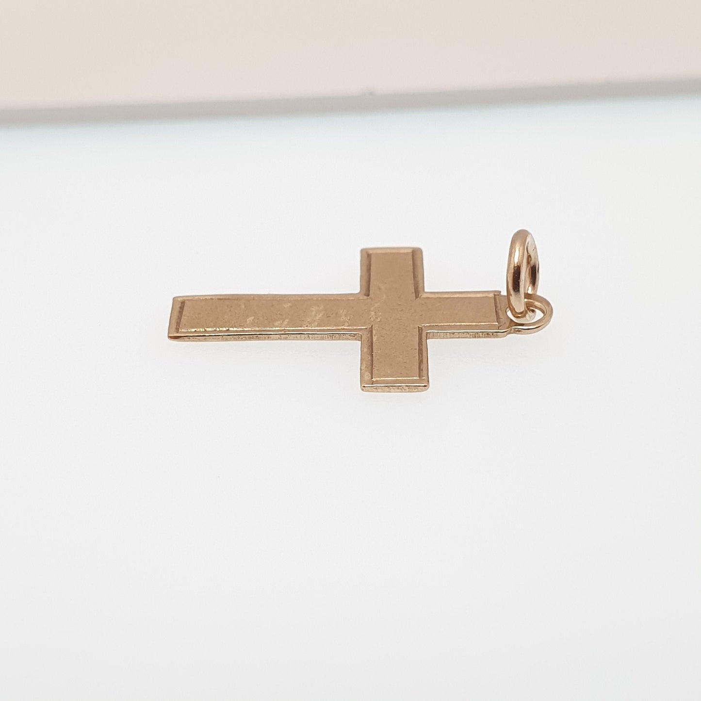 Vintage 9ct 9k Gold Crucifix Charm Bracelet Cross Necklace Pendant Solid 375 Christian Catholic Christ Small Retro Womens Jewellery Jewelry