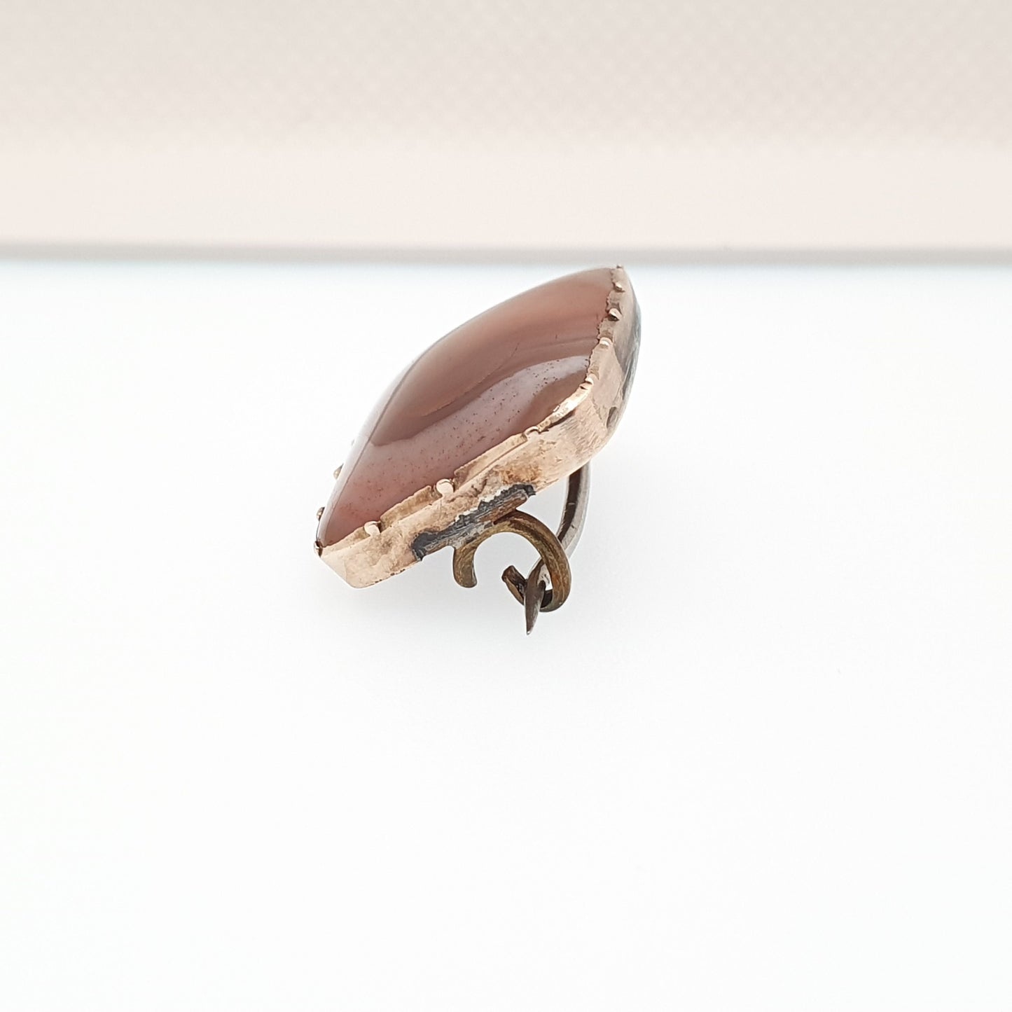 Antique 9ct Gold Agate Jasper Brooch Early Victorian Solid 9k 375 Border Quartz Agate Rectangular Gemstone 1800s Womens Jewellery Jewelry