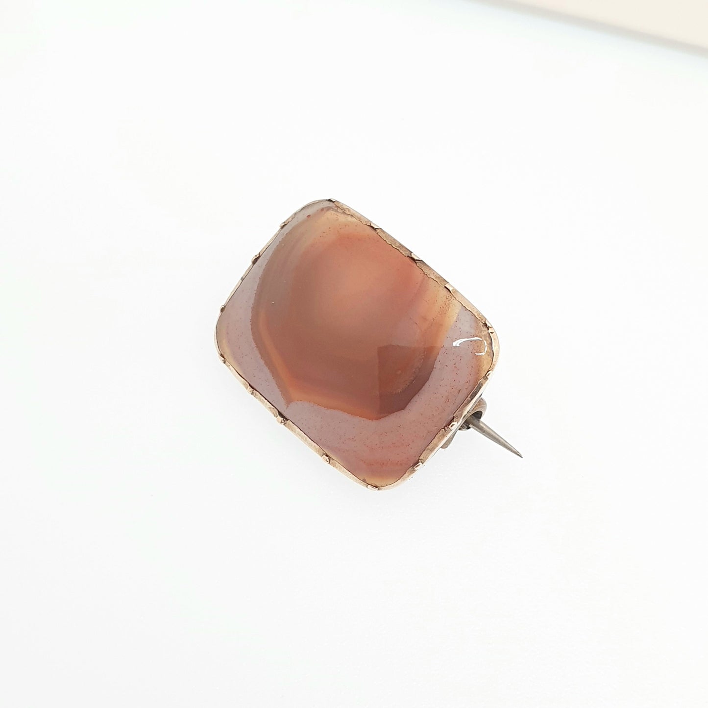 Antique 9ct Gold Agate Jasper Brooch Early Victorian Solid 9k 375 Border Quartz Agate Rectangular Gemstone 1800s Womens Jewellery Jewelry