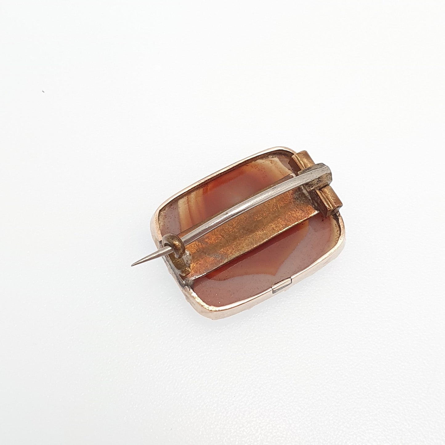 Antique 9ct Gold Agate Jasper Brooch Early Victorian Solid 9k 375 Border Quartz Agate Rectangular Gemstone 1800s Womens Jewellery Jewelry
