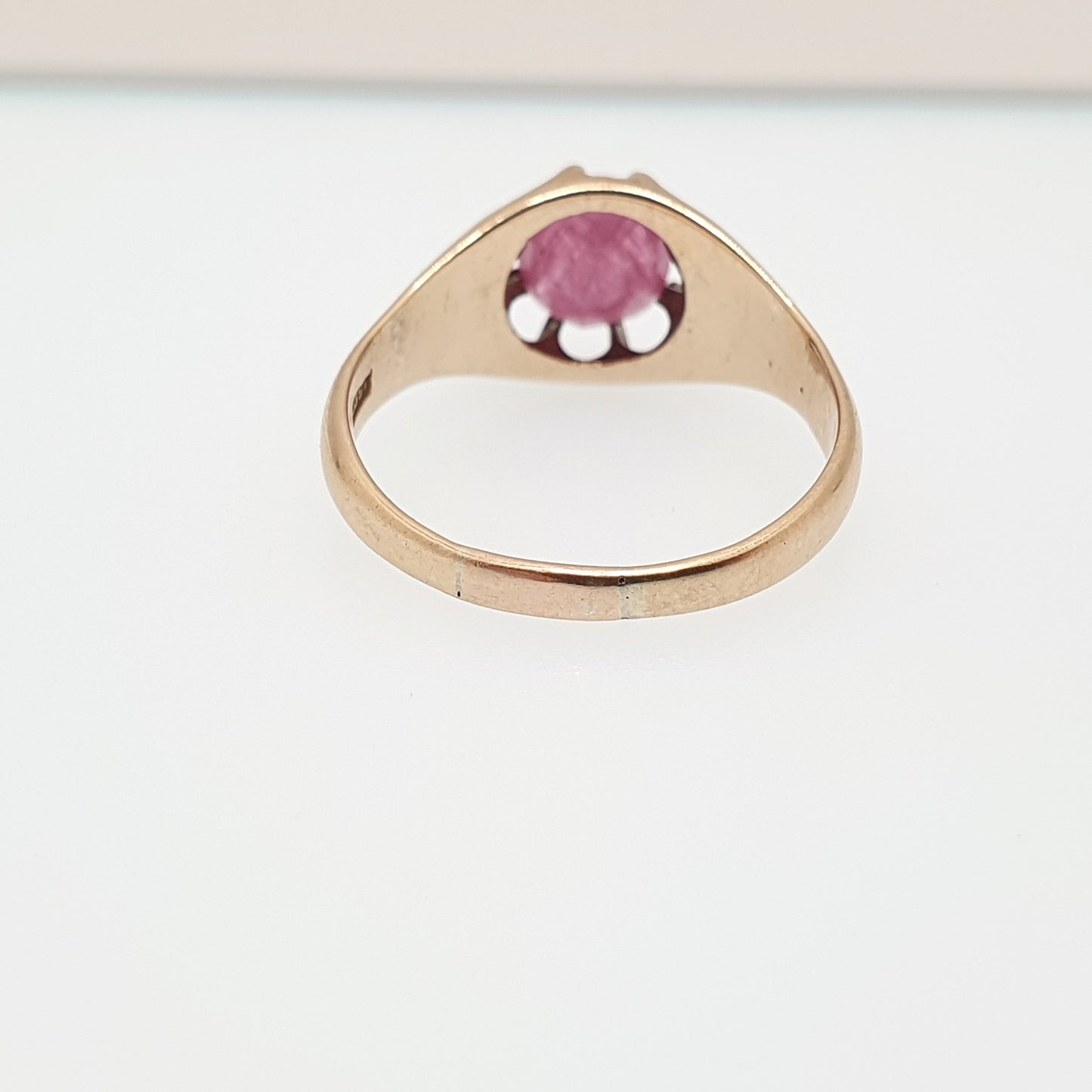 Antique Victorian 15ct Gold Ruby Ring Gypsy Solitaire Natural Gemstone Solid 15k 625 Chunky Large Vintage Mens Womens Jewelry Jewellery