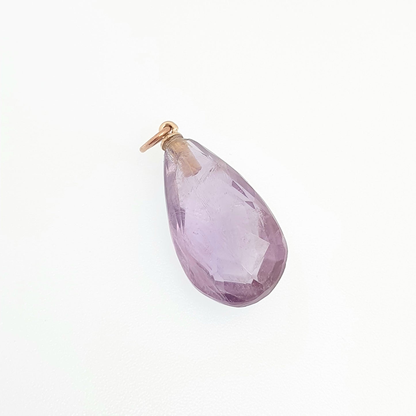 Antique Victorian 9ct 9k Gold Amethyst Pendant Necklace Pear Cut Faceted Natural Gemstone Quartz Solid 375 Vintage Womens Jewellery Jewelry