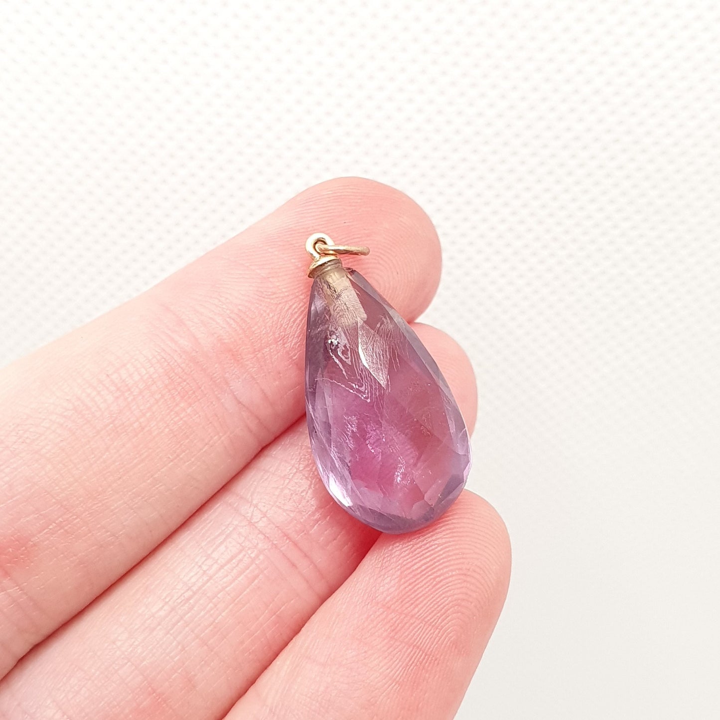 Antique Victorian 9ct 9k Gold Amethyst Pendant Necklace Pear Cut Faceted Natural Gemstone Quartz Solid 375 Vintage Womens Jewellery Jewelry