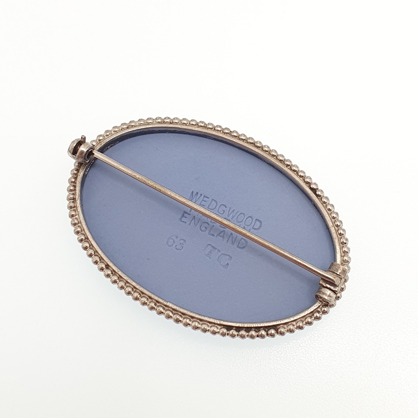 Vintage Sterling Silver Wedgwood Brooch Pin Large Big Sky Blue Jasperware Genuine Josiah Wedgwood Round 925 Womens Jewelry Jewellery