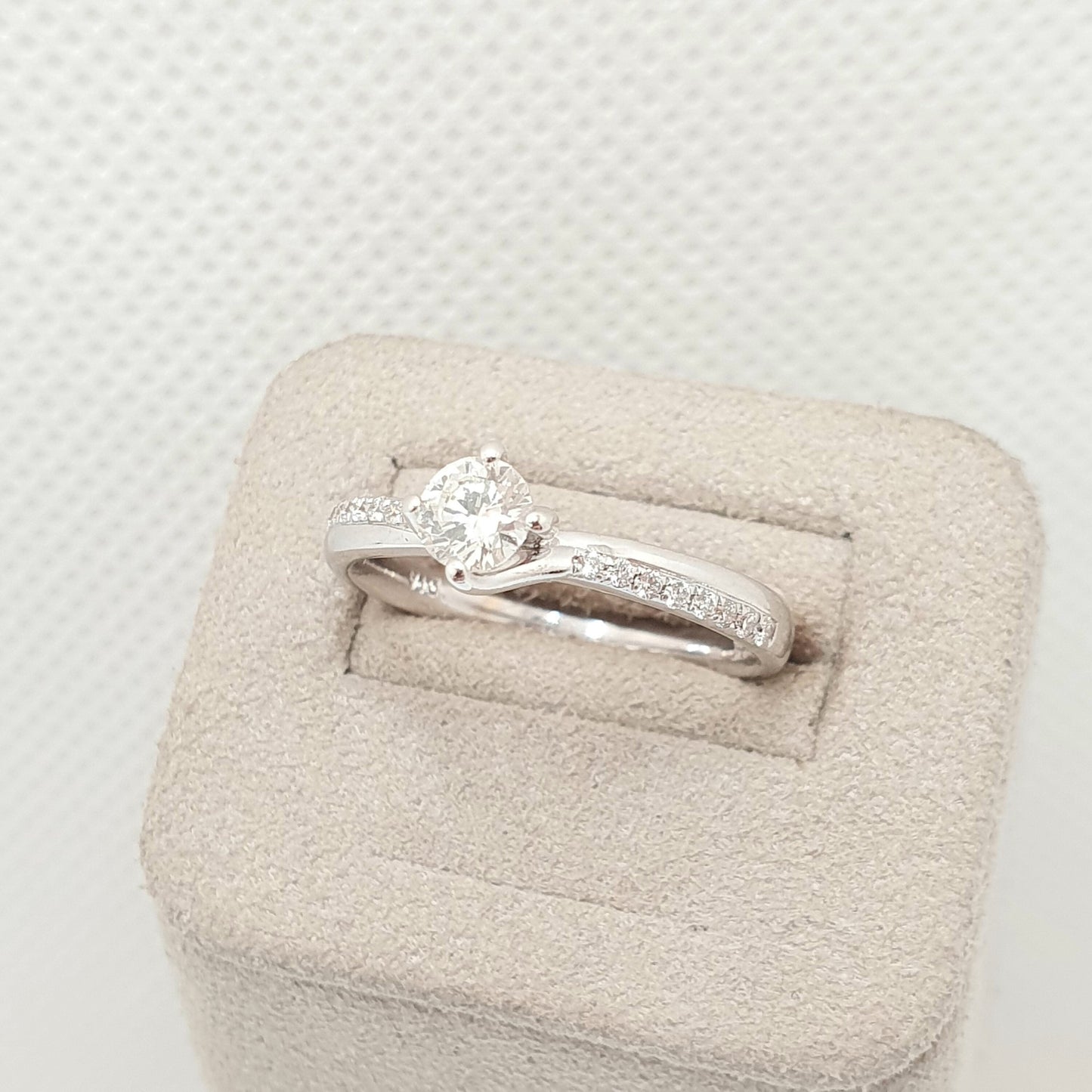 Natural Diamond Ring 18k 18ct White Gold 0.3ct Carat VS2 Engagement Wedding Rings Brilliant Cut Fine Estate Womens Vintage Jewelry Jewellery