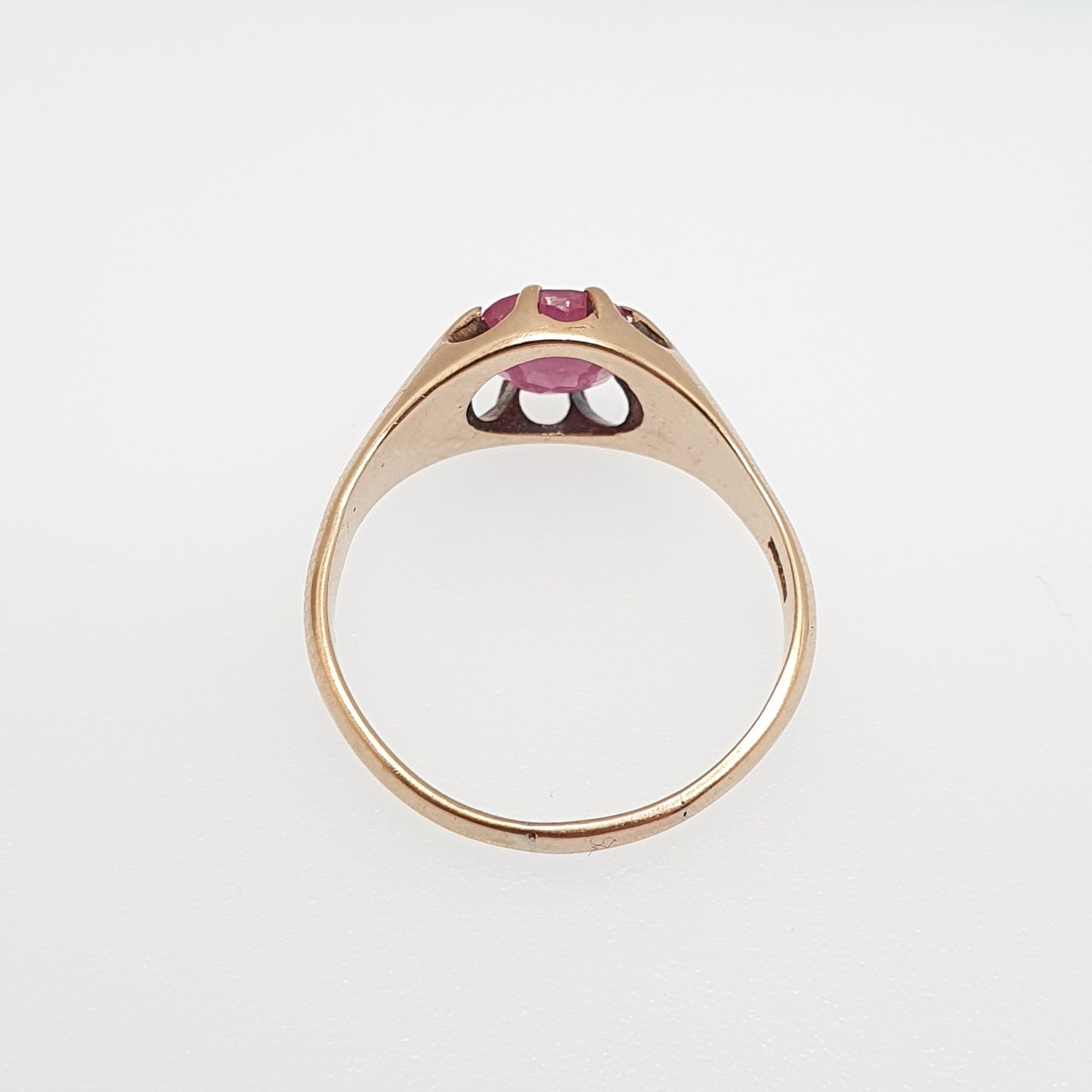 Antique Victorian 15ct Gold Ruby Ring Gypsy Solitaire Natural Gemstone Solid 15k 625 Chunky Large Vintage Mens Womens Jewelry Jewellery