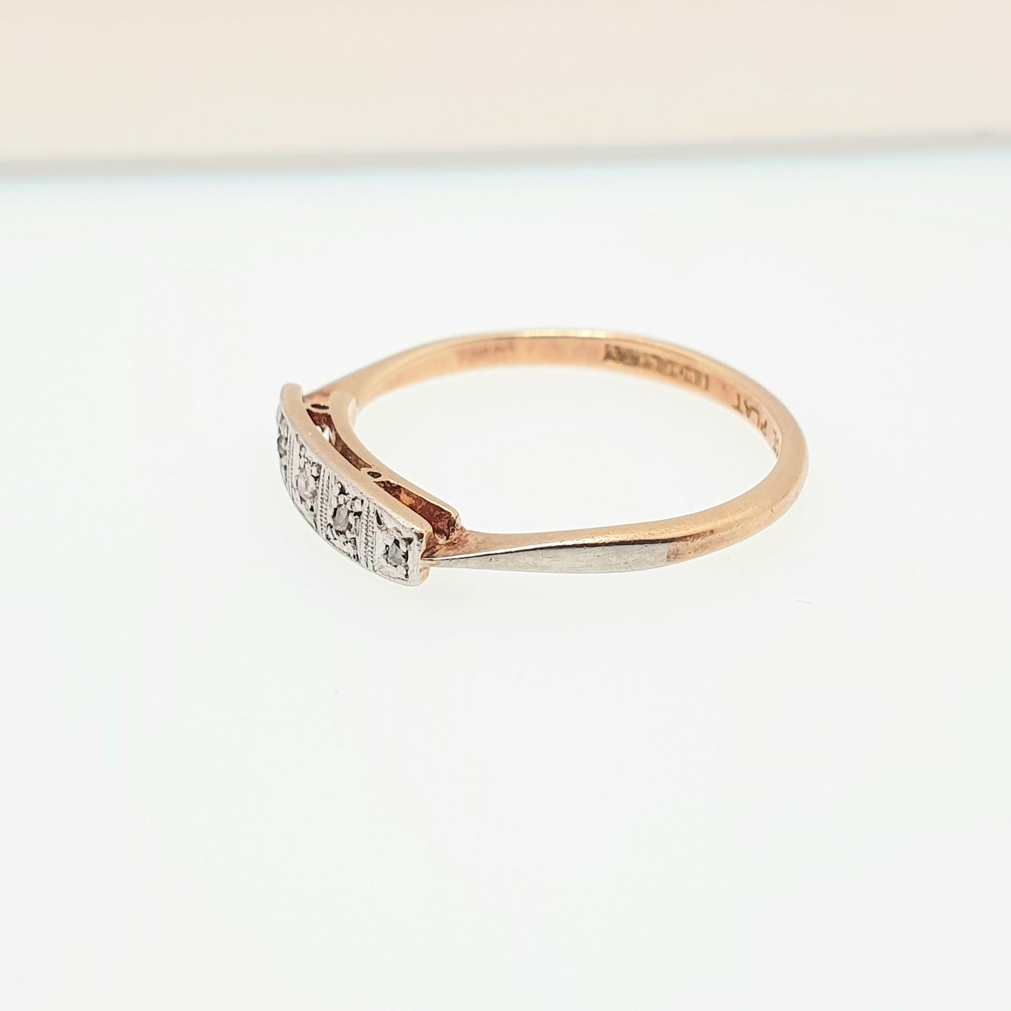Antique 18ct Gold Diamond Ring Old Cut Art Deco Platinum Solid 18k 750 5 Stone Natural Diamonds Fine Estate Womens Vintage Jewelry Jewellery