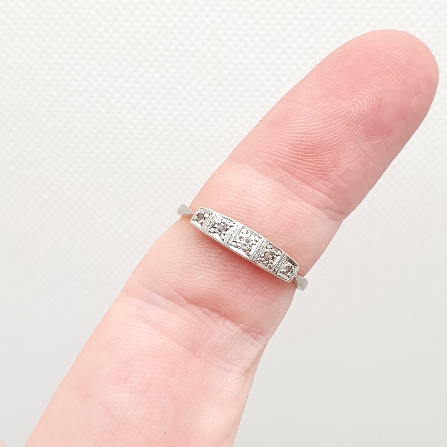 Antique 18ct Gold Diamond Ring Old Cut Art Deco Platinum Solid 18k 750 5 Stone Natural Diamonds Fine Estate Womens Vintage Jewelry Jewellery