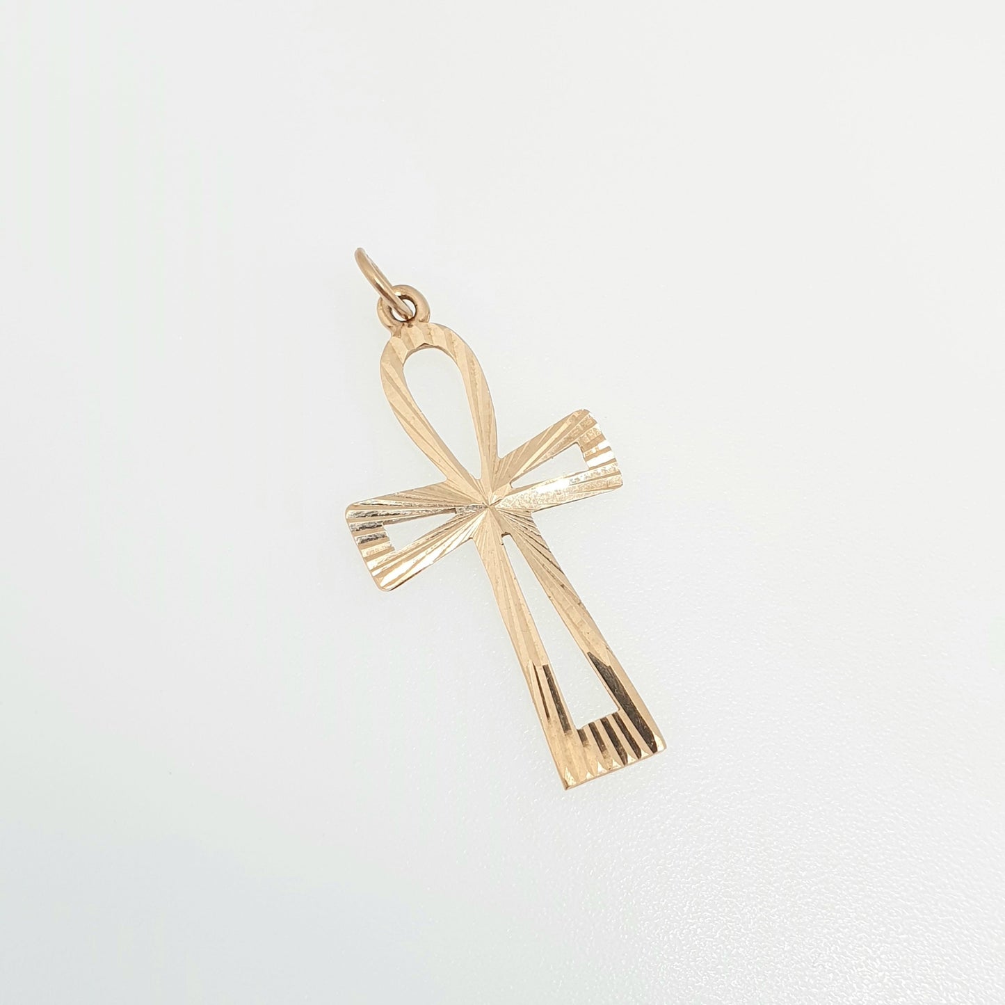 Vintage 9ct 9k Gold Ankh Pendant Necklace Solid 375 Egyptian 1978 Hallmark Hieroglyph Symbol of Life Ancient Egypt Womens Jewelry Jewellery