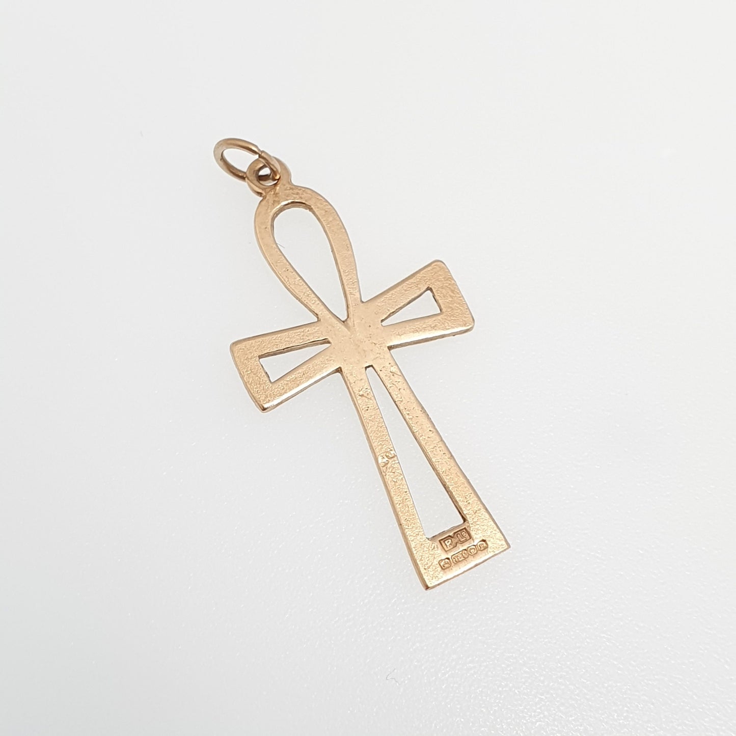 Vintage 9ct 9k Gold Ankh Pendant Necklace Solid 375 Egyptian 1978 Hallmark Hieroglyph Symbol of Life Ancient Egypt Womens Jewelry Jewellery