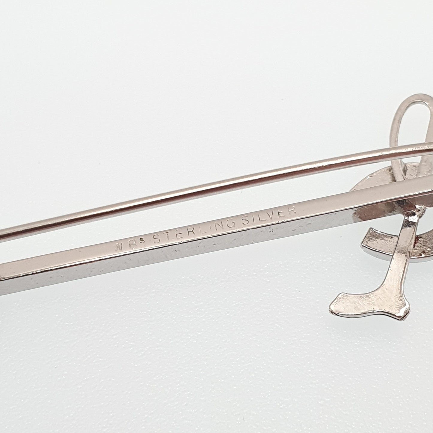 Old Vintage Sterling Silver Riding Crop Cane & Horseshoe Brooch bar Pin Lucky Sweetheart Horse Riding Good Luck Jewelry Jewellery Vintage