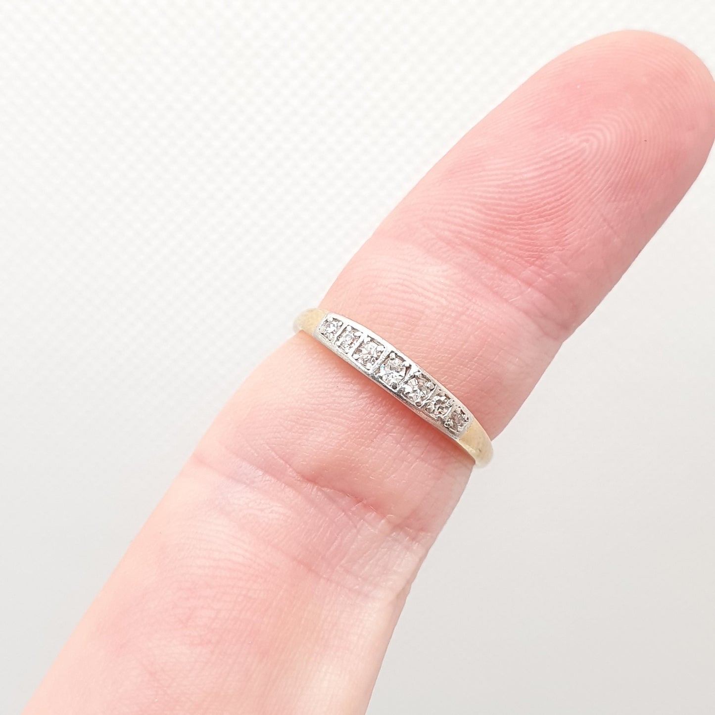 Antique 18ct 18k Gold Diamond Ring Fine Estate Art Deco Solid 750 7 Gemstone Platinum Old Cut 1920s Rare Unique Womens Jewelry Jewellery