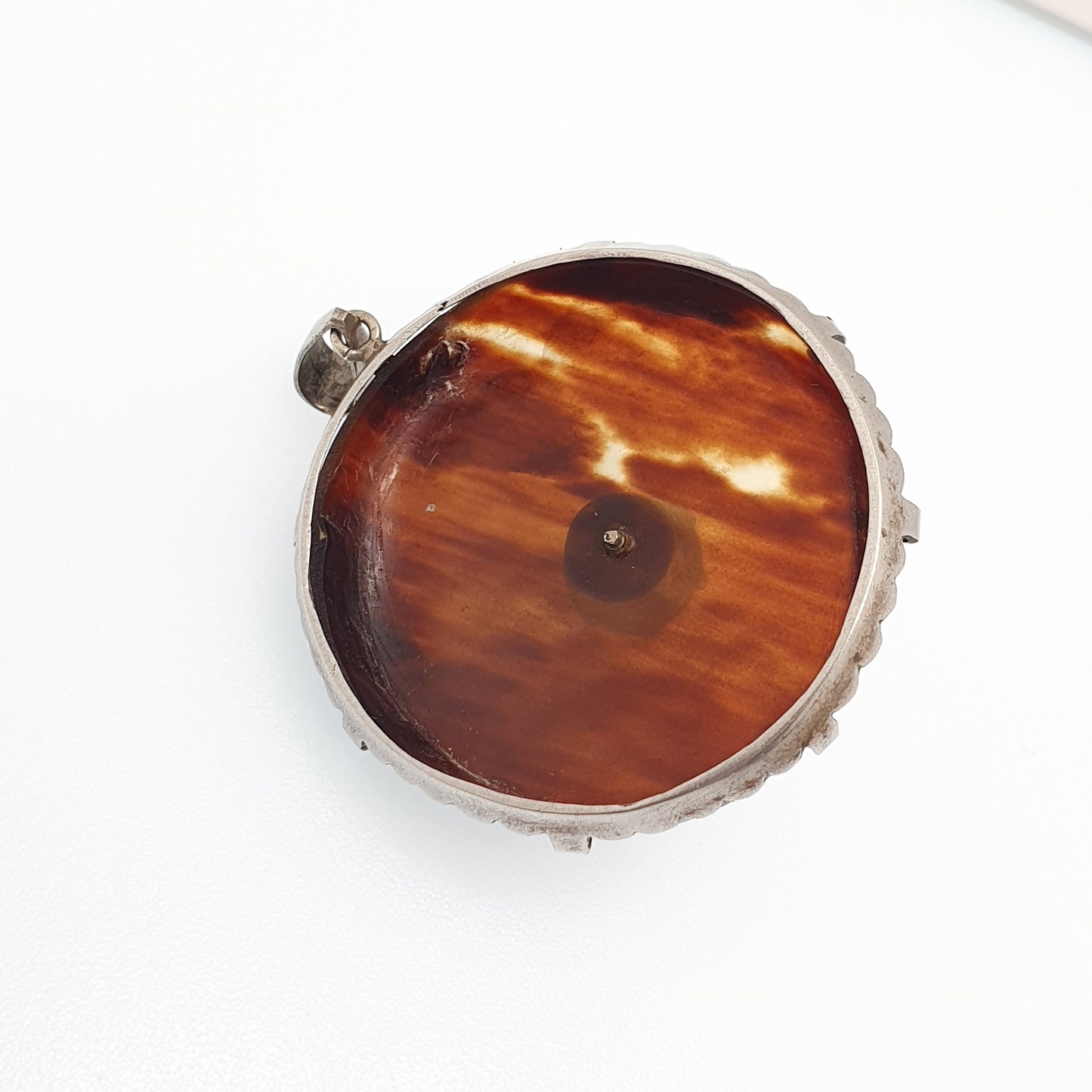 Antique Moonstone Pendant Necklace Faux Pique Large Big Genuine Gemstone Centre 1800s Vintage Women Ladies Jewelry Jewellery