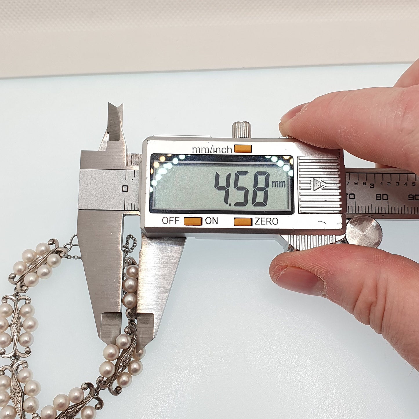 Vintage MIKIMOTO Pearl Bracelet Sterling Silver Cultured Pearls Genuine Real Fine 18cm 7" 18.22g Japanese Japan Womens Jewelry Jewellery