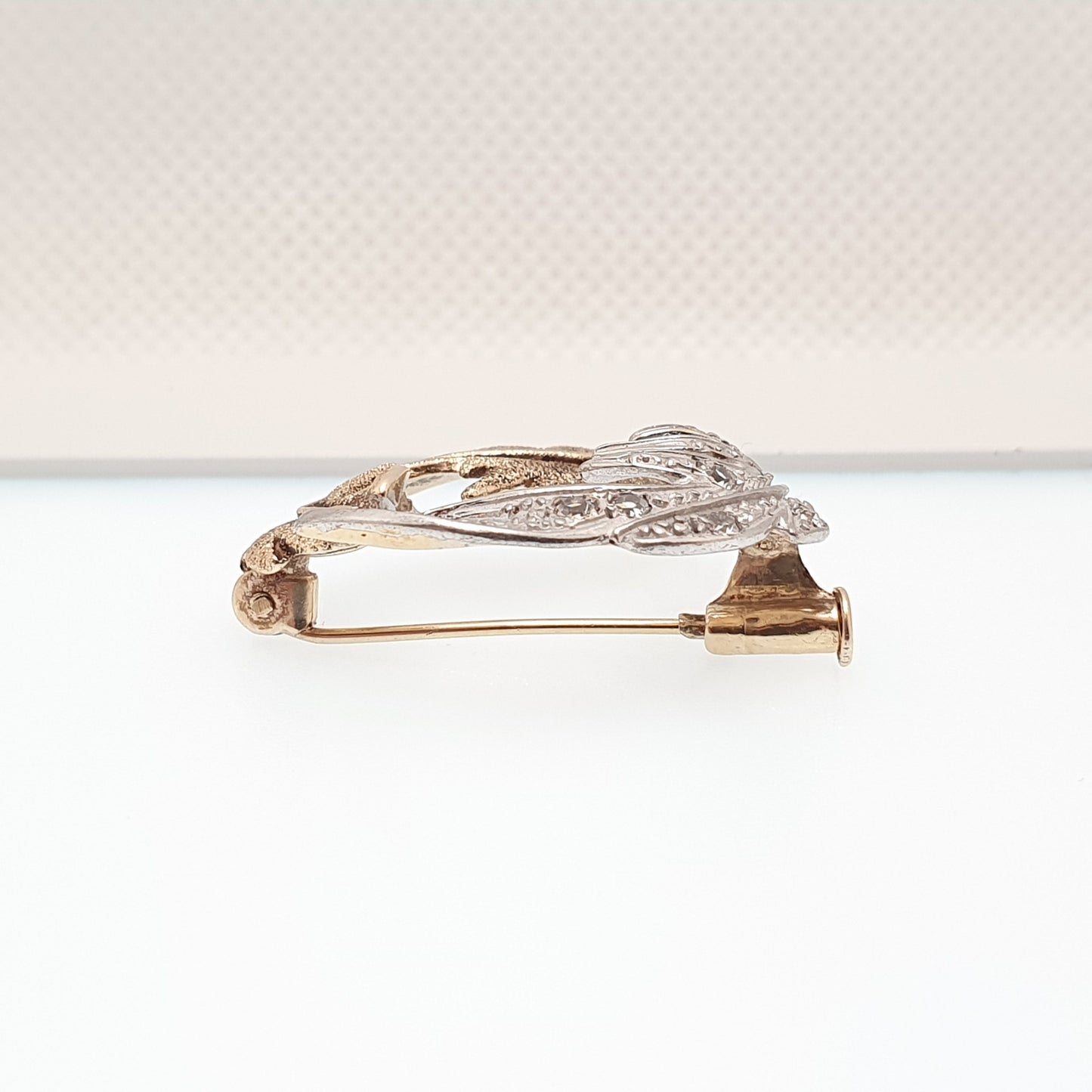 Antique Sterling Silver Diamond Paste Leaf Brooch Gold Vermeil Holly Art Deco Ornate Sparkly Fine Estate Solid 925 Cute Jewelry Jewellery