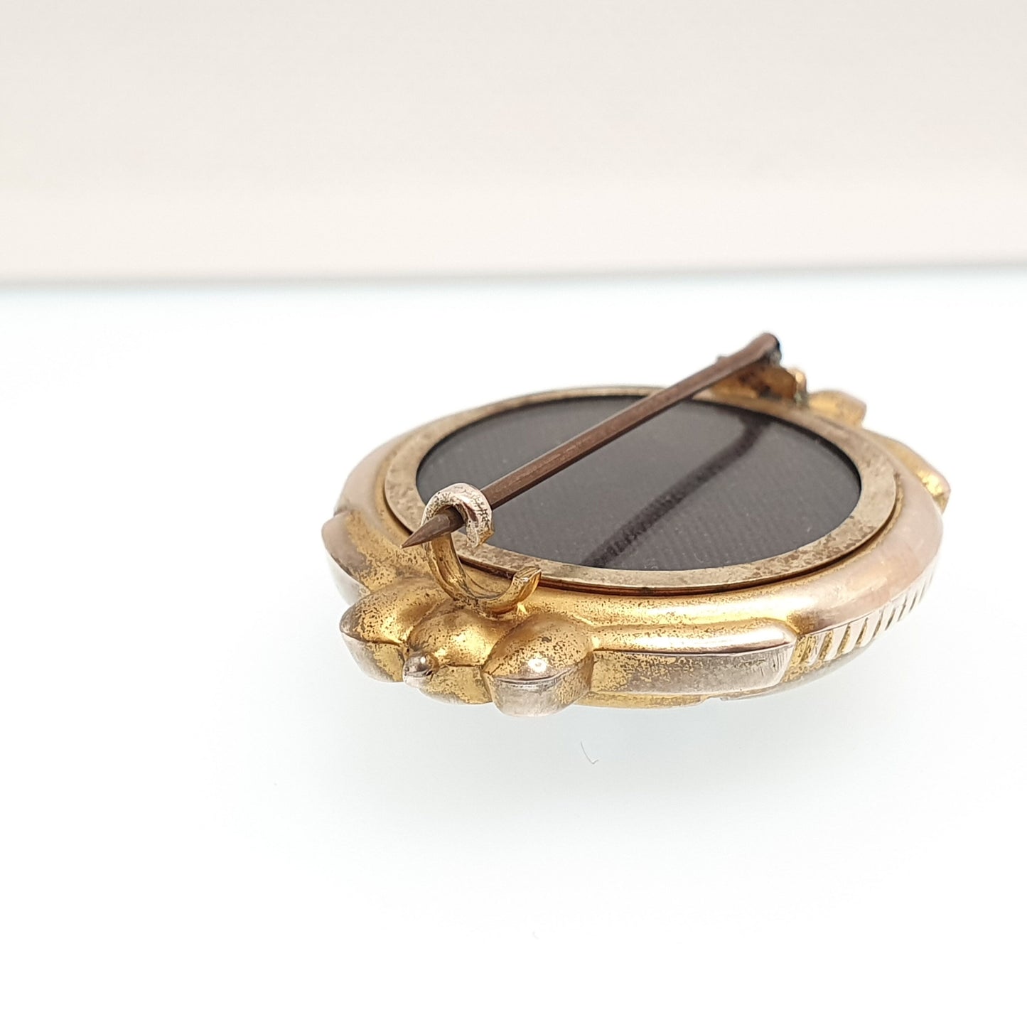 Antique Victorian 9ct Gold Diamond Paste Brooch Mourning Locket Ornate Etruscan Solid 375 Picture Photo Vintage Womens Jewelry Jewellery