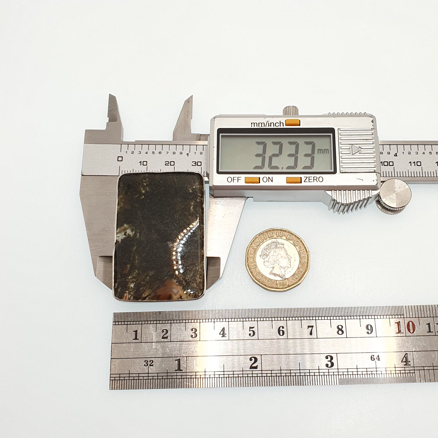 Antique Victorian Moss Agate Solid Silver Brooch Large Big Natural Quartz Veined Vintage 1800s Rare Gemstone Ladies Womens Jewelry Jewellery