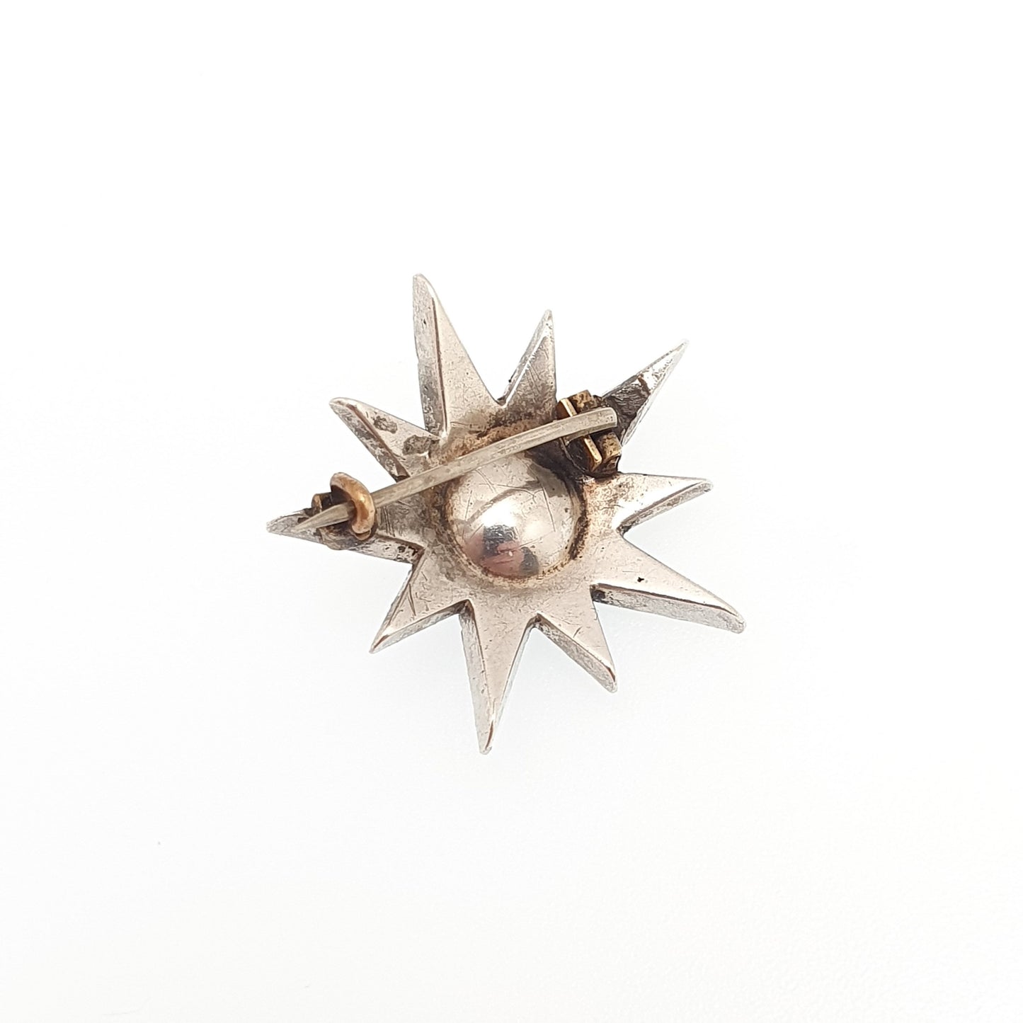 Antique Victorian Star Solid Silver Brooch Diamond Paste Old Cut Foiled Sparkly Shooting Star Celestial Womens Jewelry Jewellery Vintage