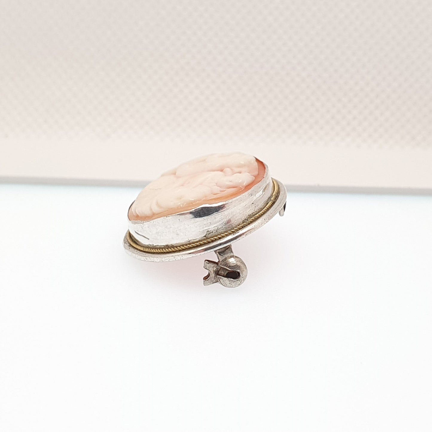 Antique Solid Silver Cherub Cameo Brooch 2 Two Angels Hand Carved Shell Rare Unique Unusual Italian Vintage Ladies Womens Jewelry Jewellery