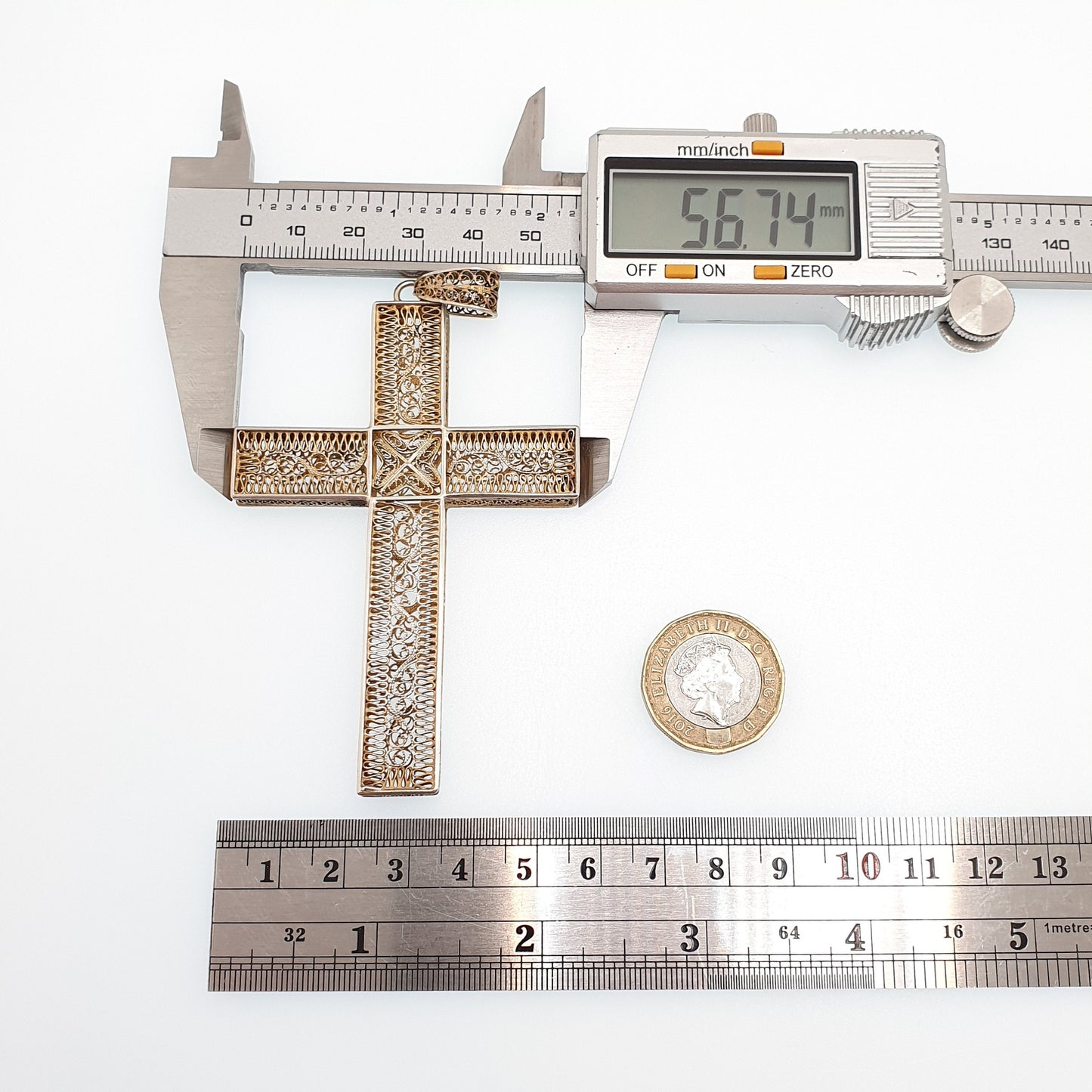 Antique Solid Silver Crucifix Necklace Cross Pendant Huge Large Big Filigree Gold Gilt Catholic Christian Jewelry Vintage Men Womens Jewelry