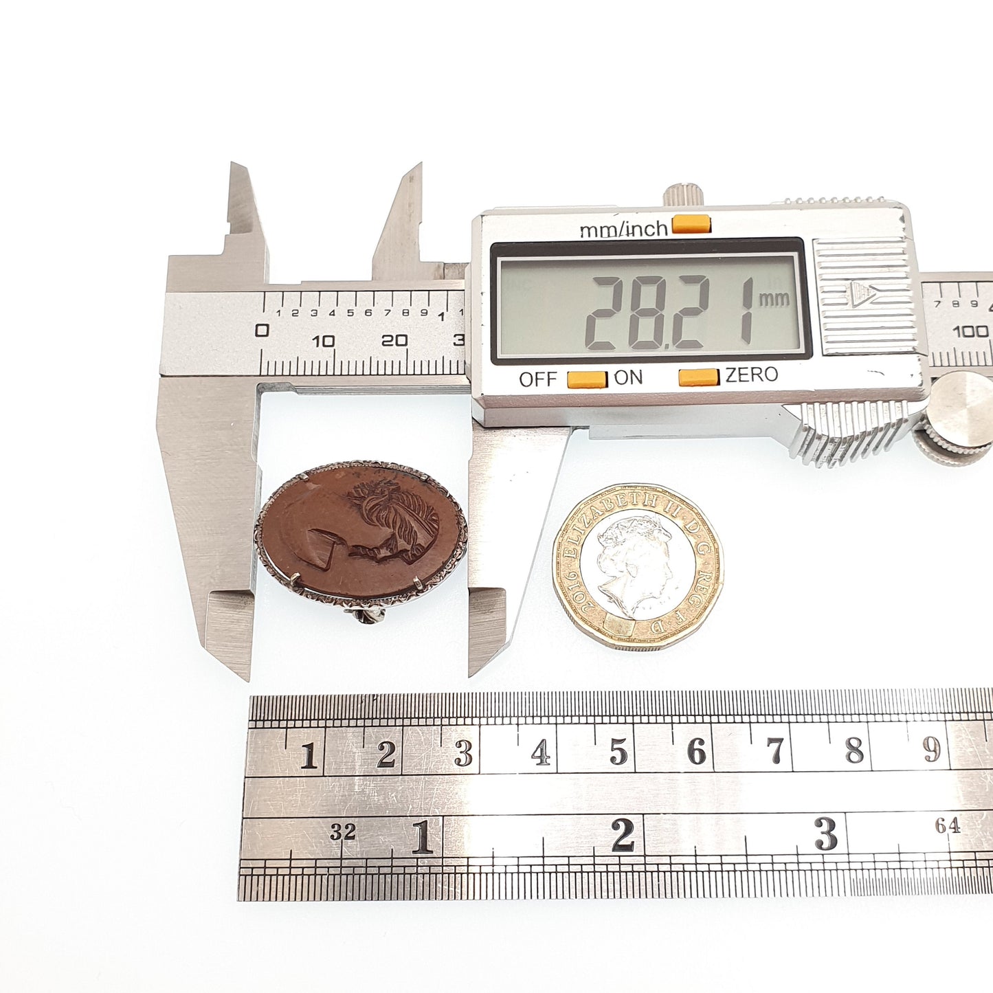 Antique Lava Cameo Brooch Pendant Solid Silver Red Burgundy Art Deco 1920s Genuine Real Artisan European Italian Vintage Jewelry Jewellery