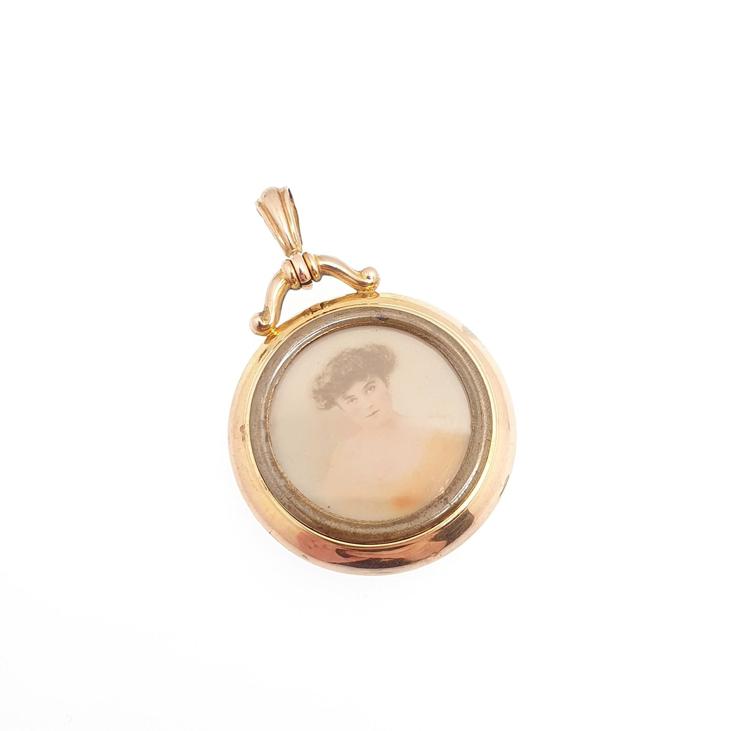 Antique 9ct Gold Locket Pendant Large Double Sided Necklace Edwardian Solid 9k 375 Photo Estate Fine Vintage Round Womens Jewelry Jewellery