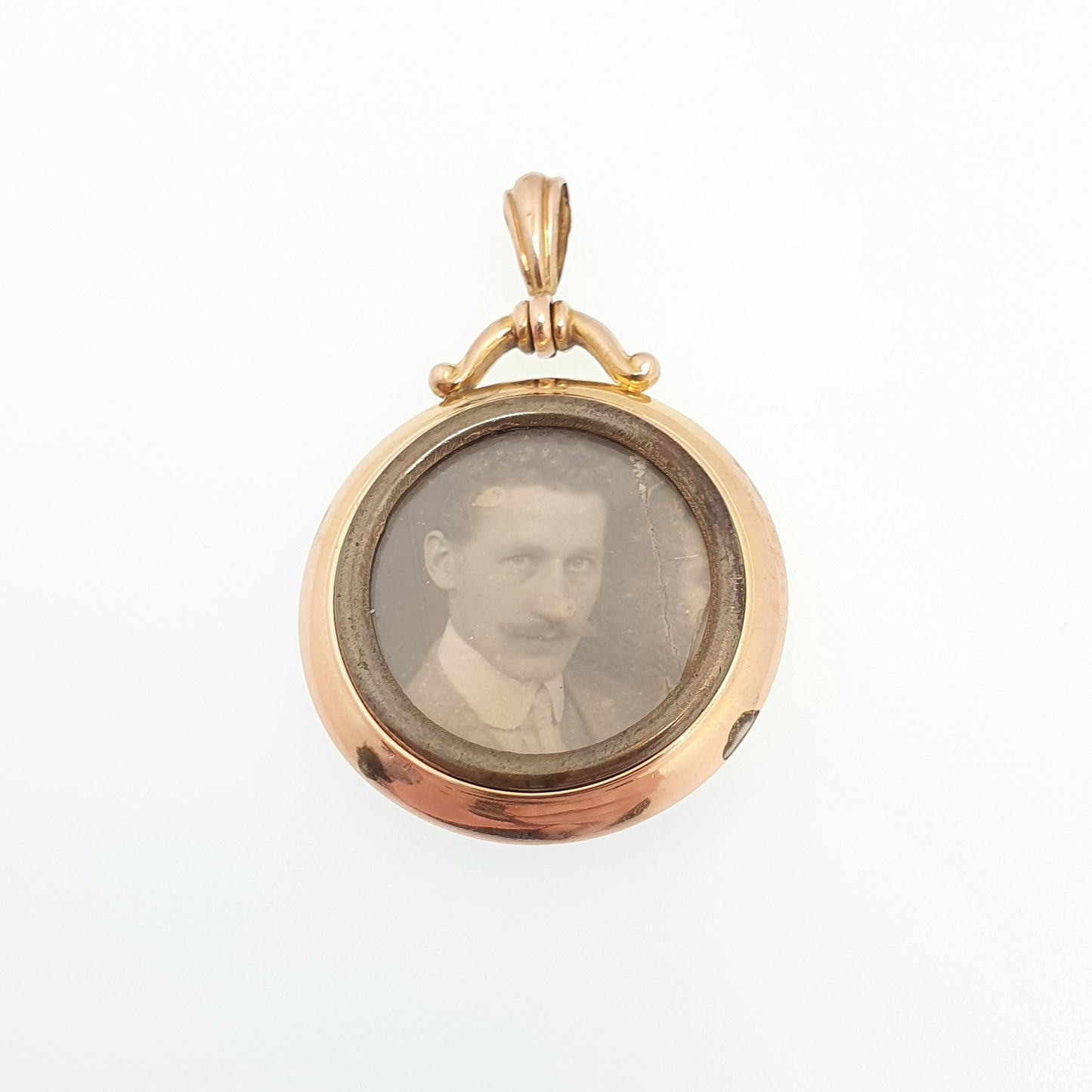 Antique 9ct Gold Locket Pendant Large Double Sided Necklace Edwardian Solid 9k 375 Photo Estate Fine Vintage Round Womens Jewelry Jewellery