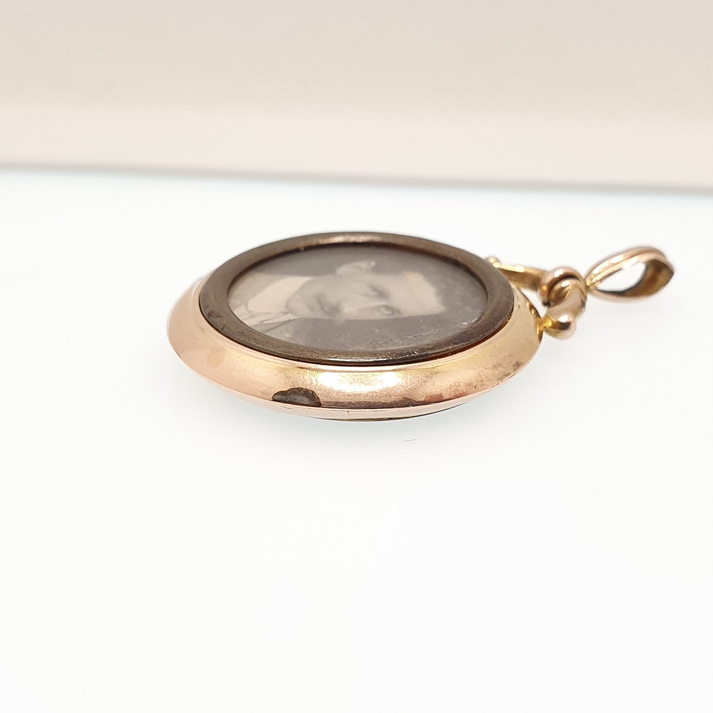 Antique 9ct Gold Locket Pendant Large Double Sided Necklace Edwardian Solid 9k 375 Photo Estate Fine Vintage Round Womens Jewelry Jewellery