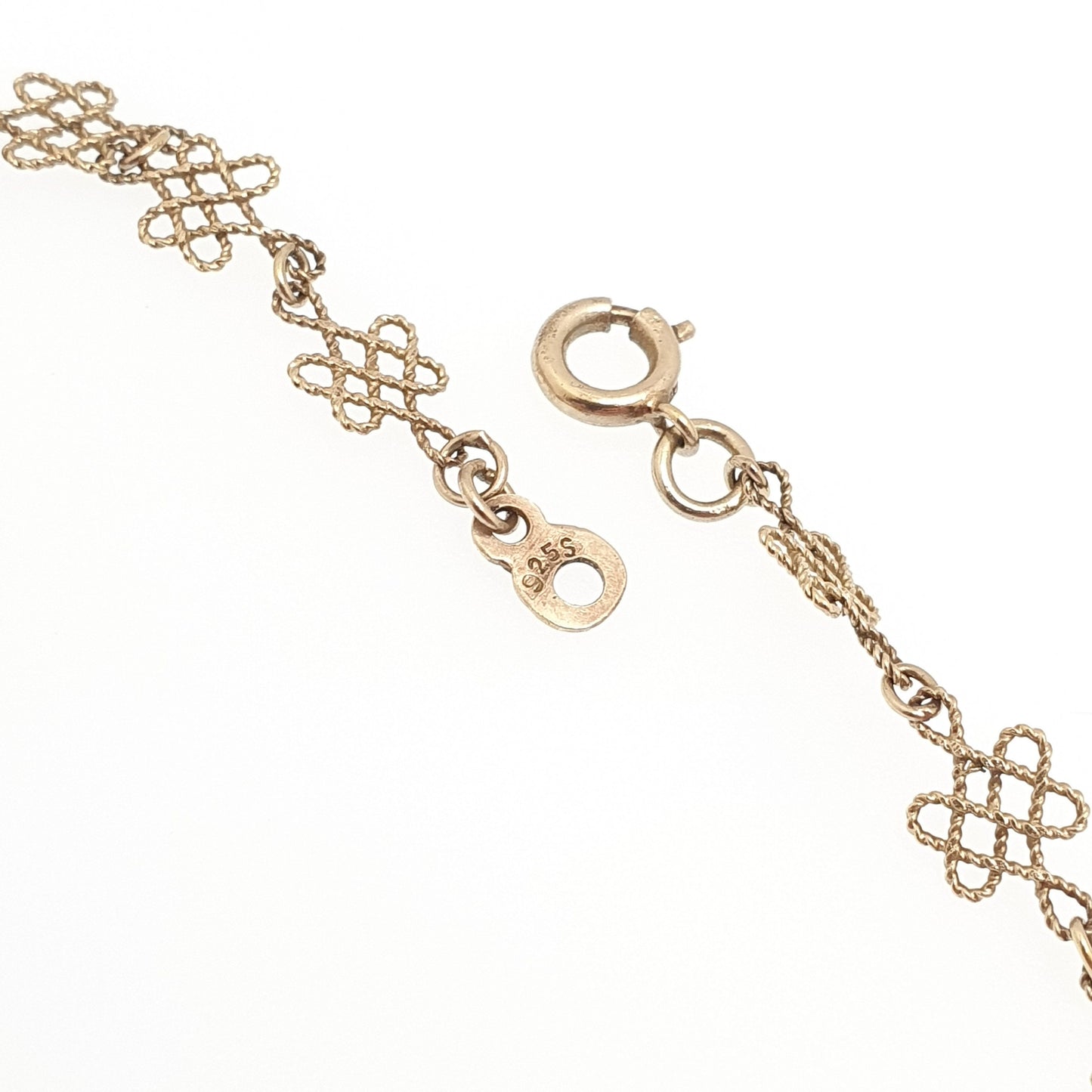 Antique Sterling Silver Freshwater Pearl Necklace Gold Vermeil Arts and Crafts Filigree Knot Scandinavian Y Pendant Womens Jewelry Jewellery