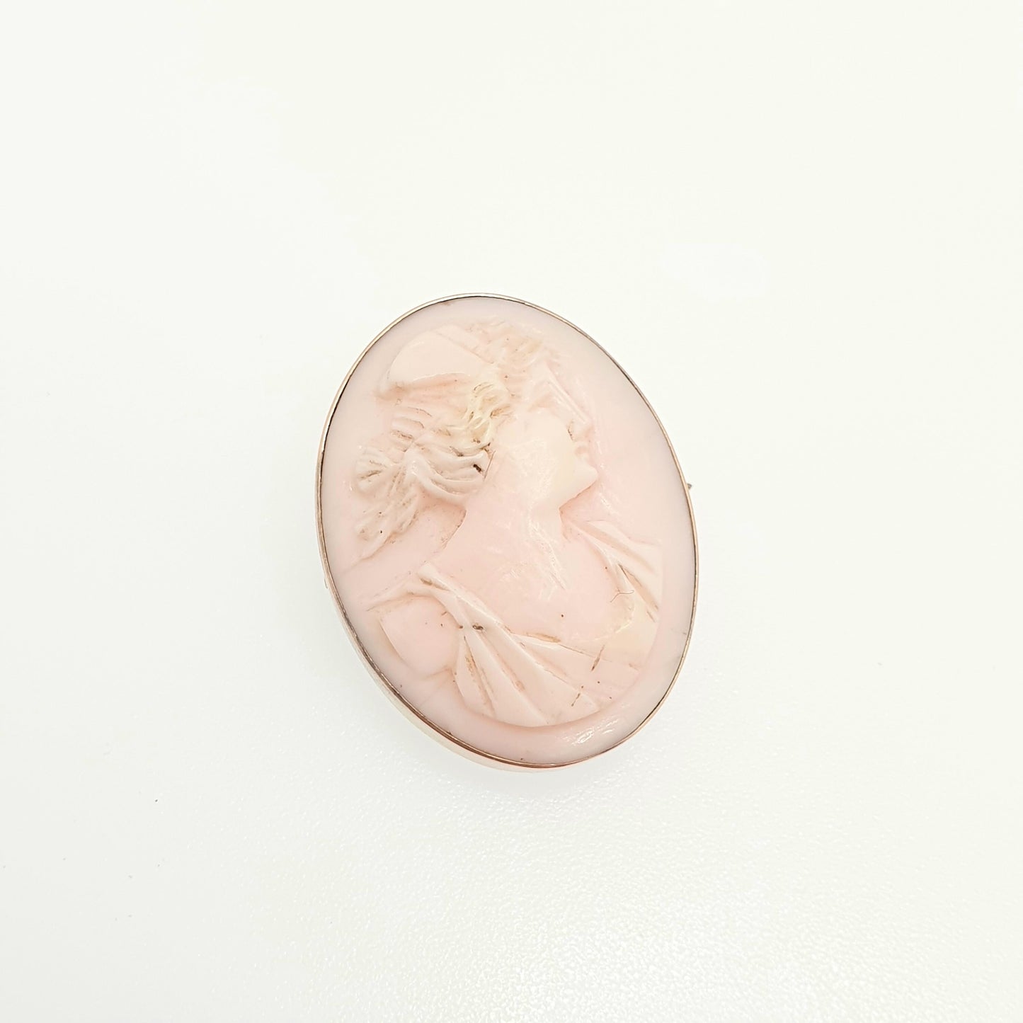 Antique 9ct Gold Pink Cameo Brooch Solid 9k 375 Conch Shell Rare Victorian Unique Hand Carved Detailed Vintage 1800s Jewellery Jewelry