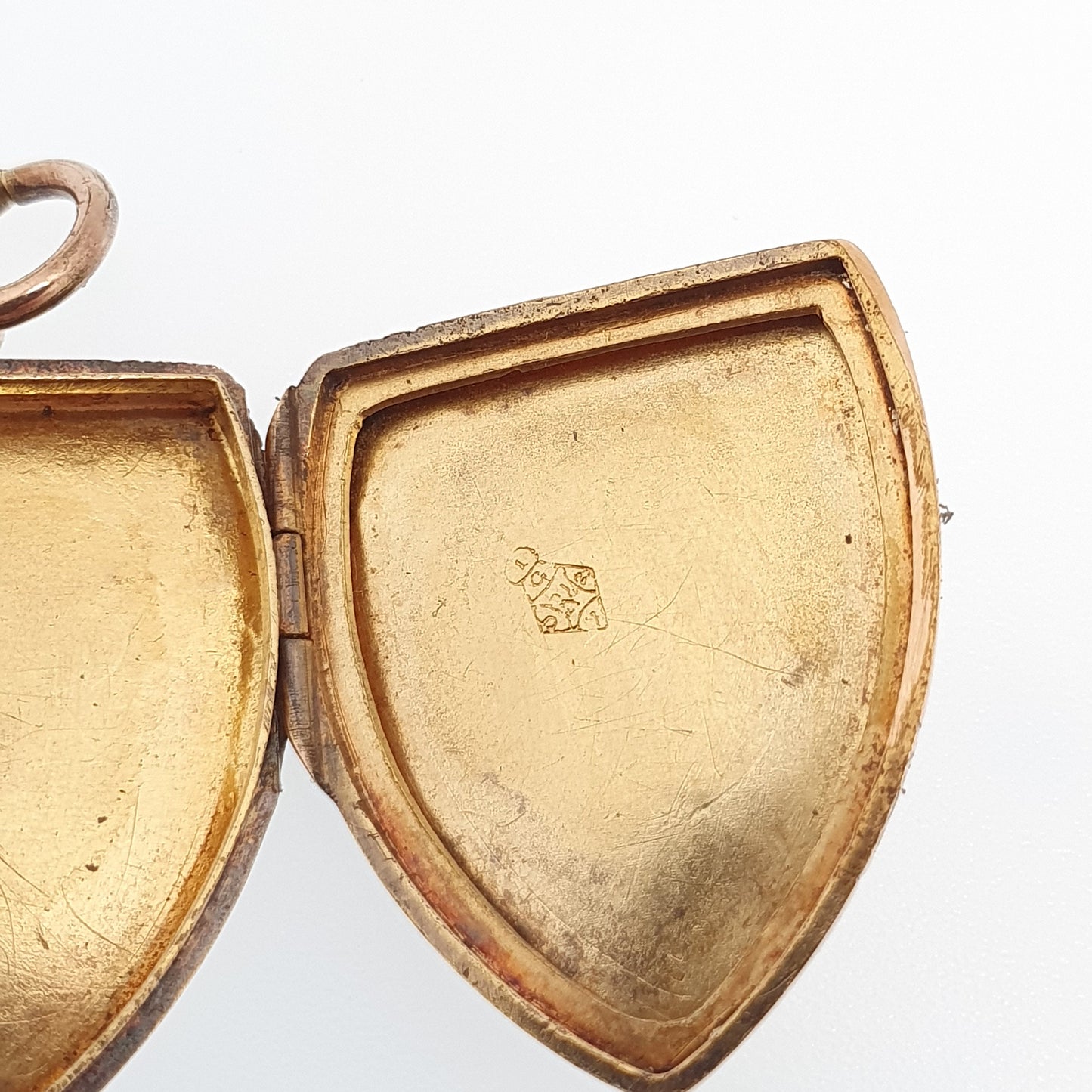 Antique Solid 9ct Rose Gold Shield Locket Pendant Victorian 1863 Hallmark Buckle Engraved Fine Estate 375 9k Vintage Jewelry Jewellery